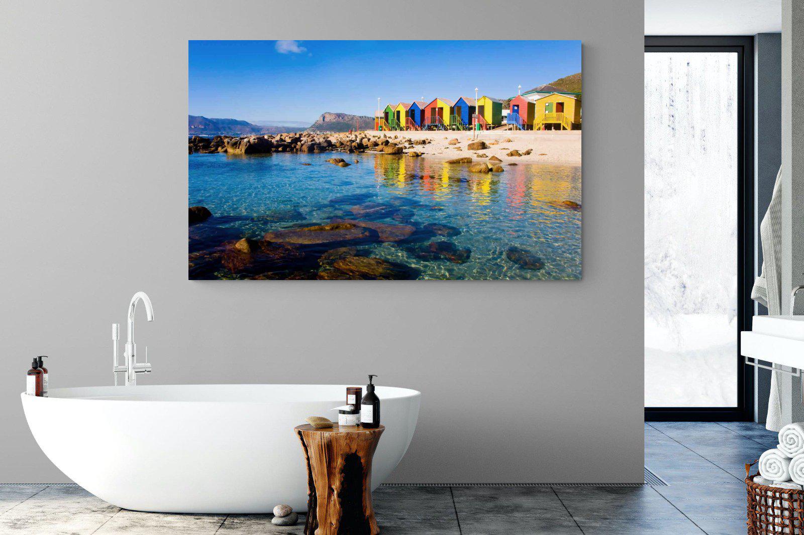 Cape Town Beach Huts-Wall_Art-180 x 110cm-Mounted Canvas-No Frame-Pixalot