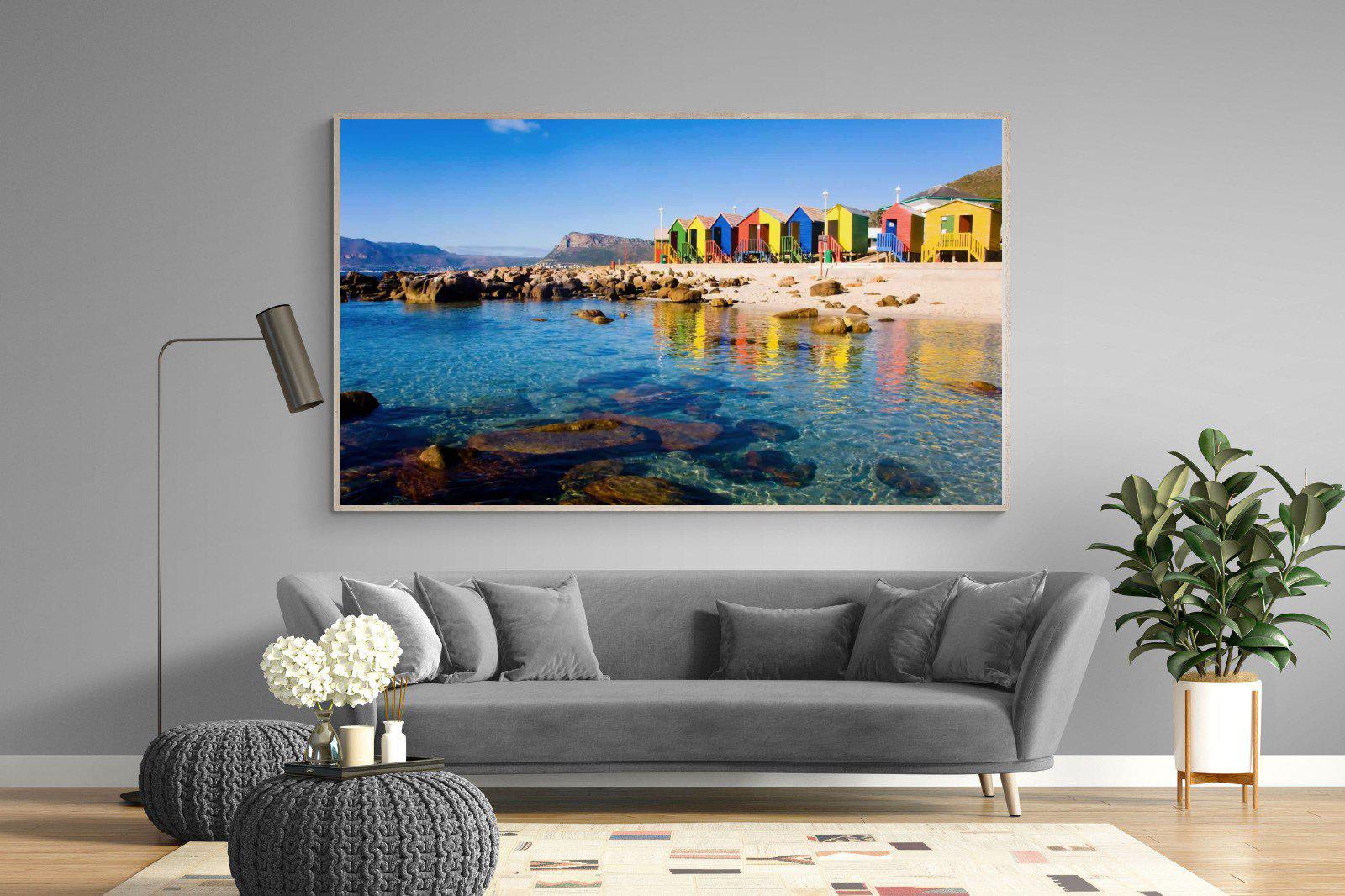Cape Town Beach Huts-Wall_Art-220 x 130cm-Mounted Canvas-Wood-Pixalot