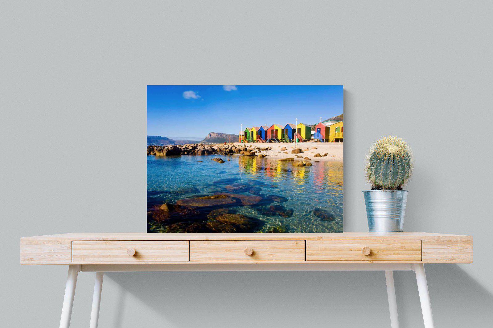 Cape Town Beach Huts-Wall_Art-80 x 60cm-Mounted Canvas-No Frame-Pixalot