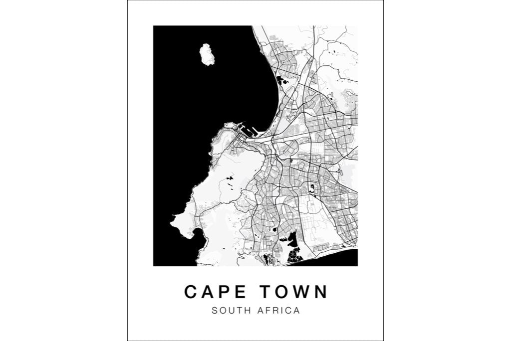 Cape Town City Map-Wall_Art-Pixalot