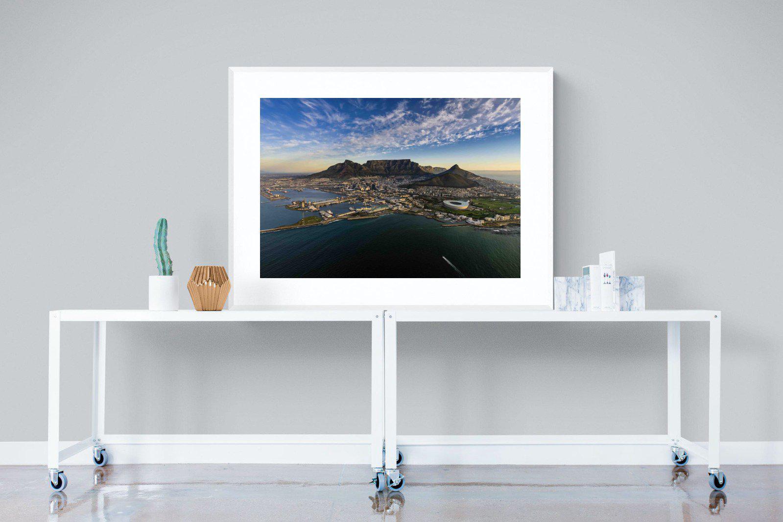 Cape Town-Wall_Art-120 x 90cm-Framed Print-White-Pixalot