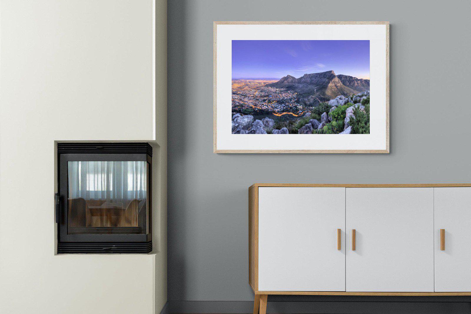 Cape Town at Dusk-Wall_Art-100 x 75cm-Framed Print-Wood-Pixalot