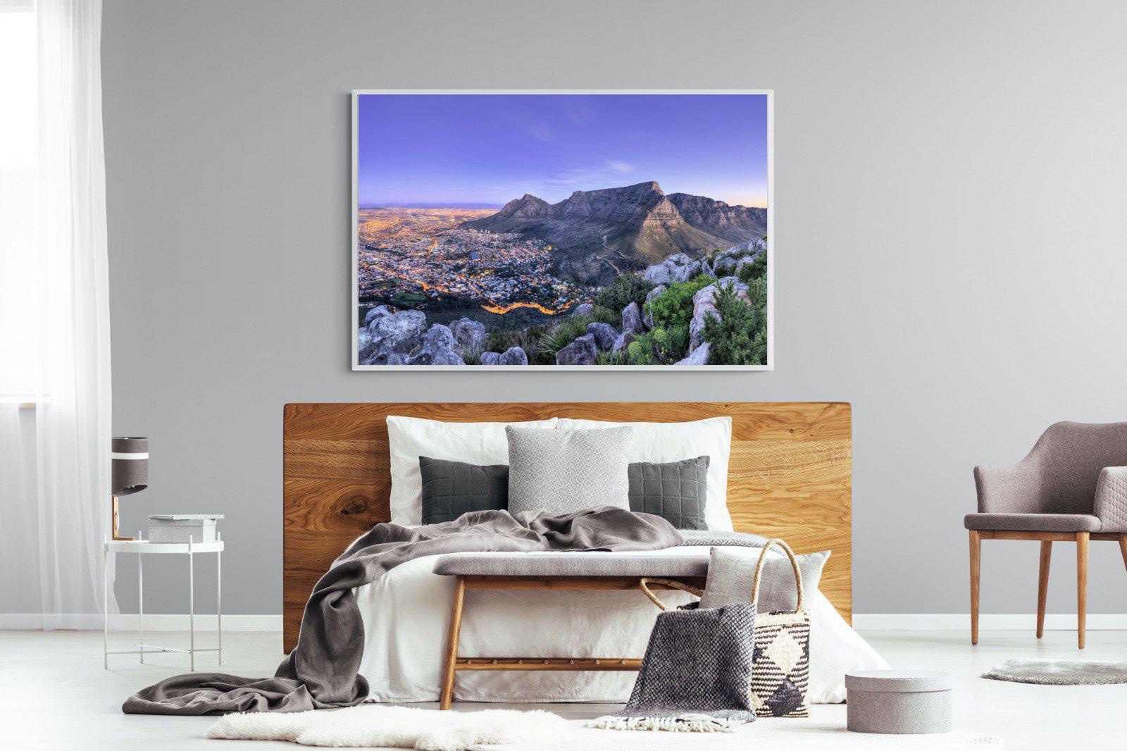 Cape Town at Dusk-Wall_Art-150 x 100cm-Mounted Canvas-White-Pixalot