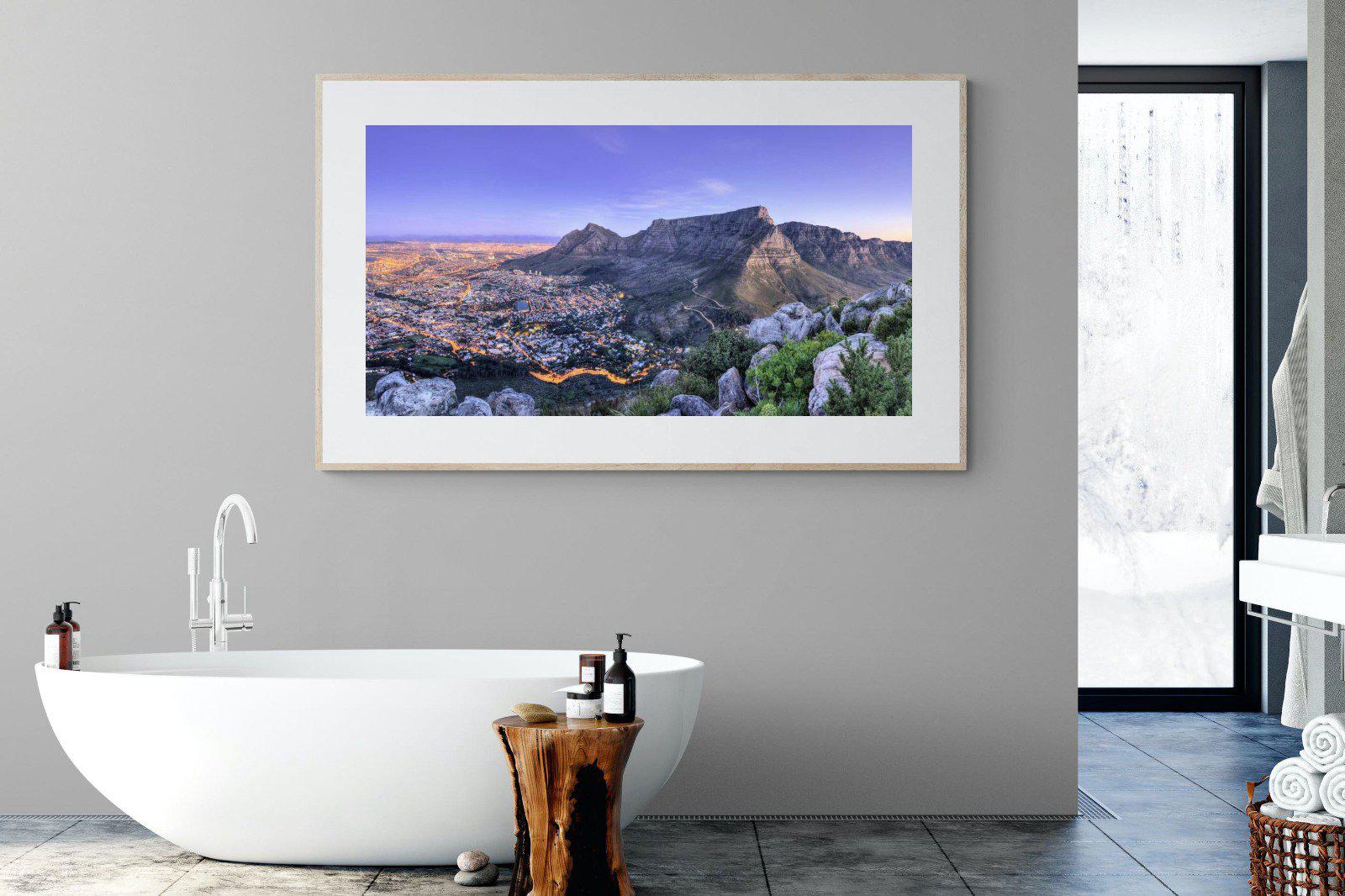 Cape Town at Dusk-Wall_Art-180 x 110cm-Framed Print-Wood-Pixalot