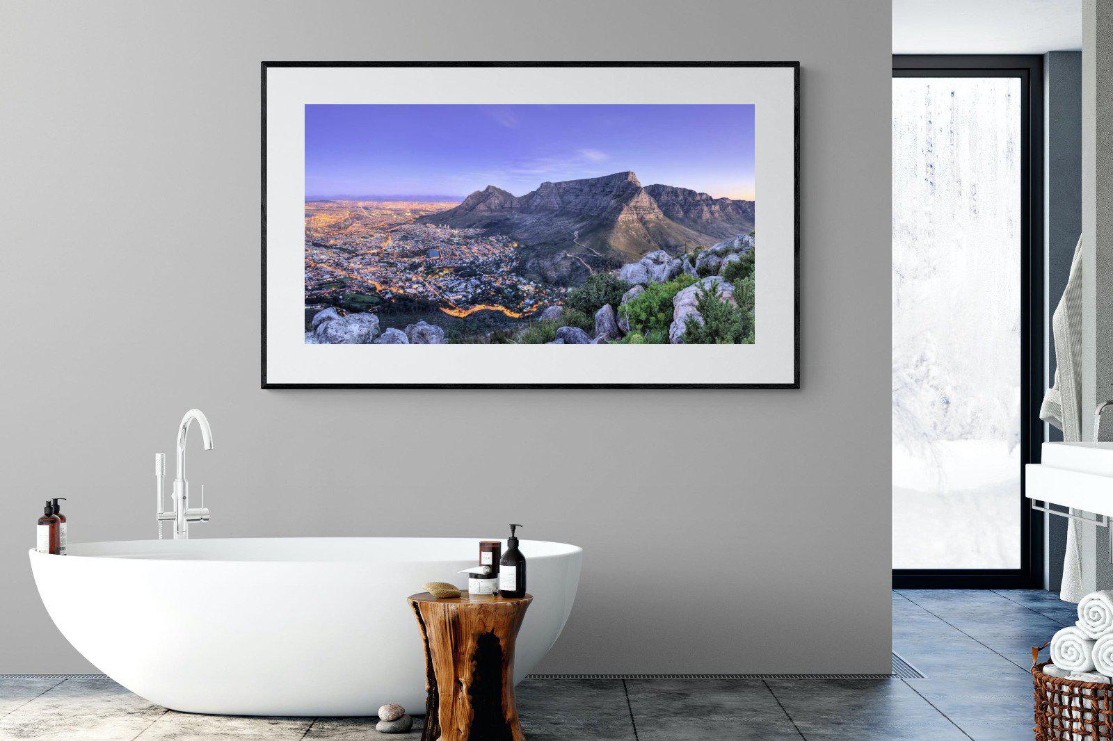 Cape Town at Dusk-Wall_Art-180 x 110cm-Framed Print-Black-Pixalot