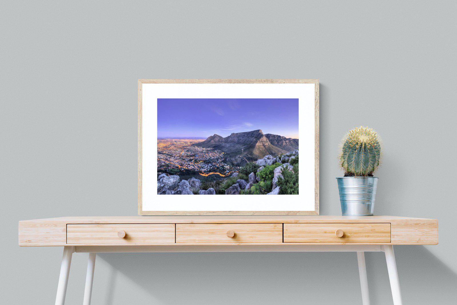 Cape Town at Dusk-Wall_Art-80 x 60cm-Framed Print-Wood-Pixalot