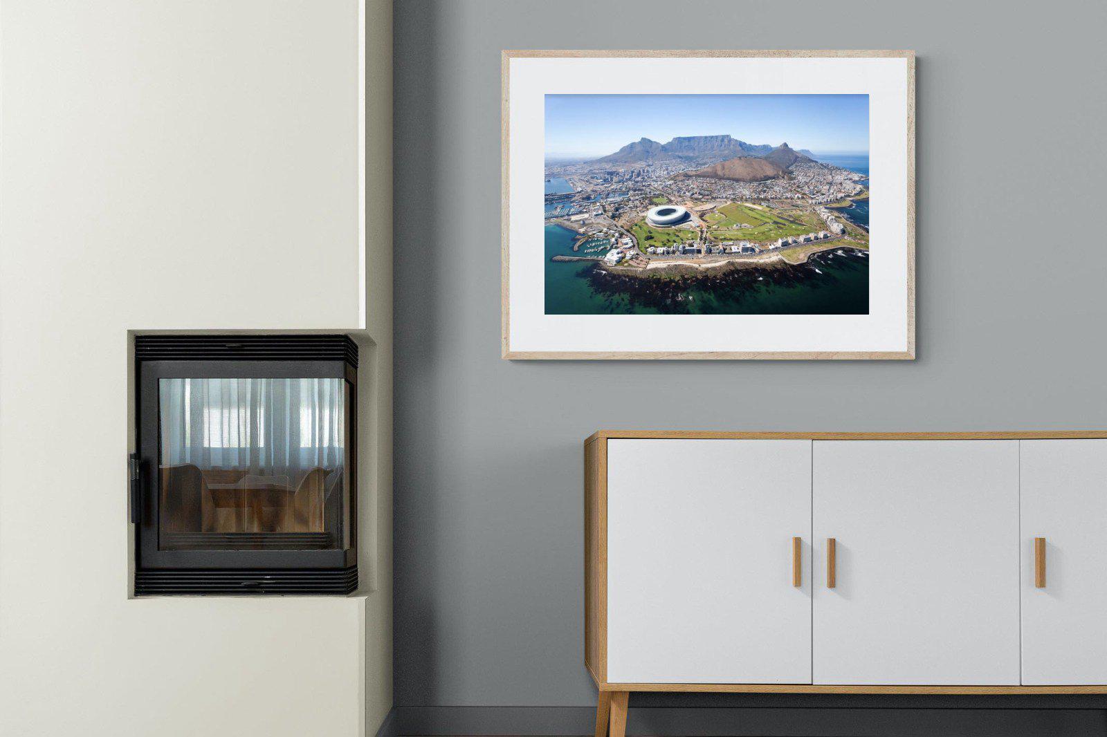 Cape Town by Air-Wall_Art-100 x 75cm-Framed Print-Wood-Pixalot