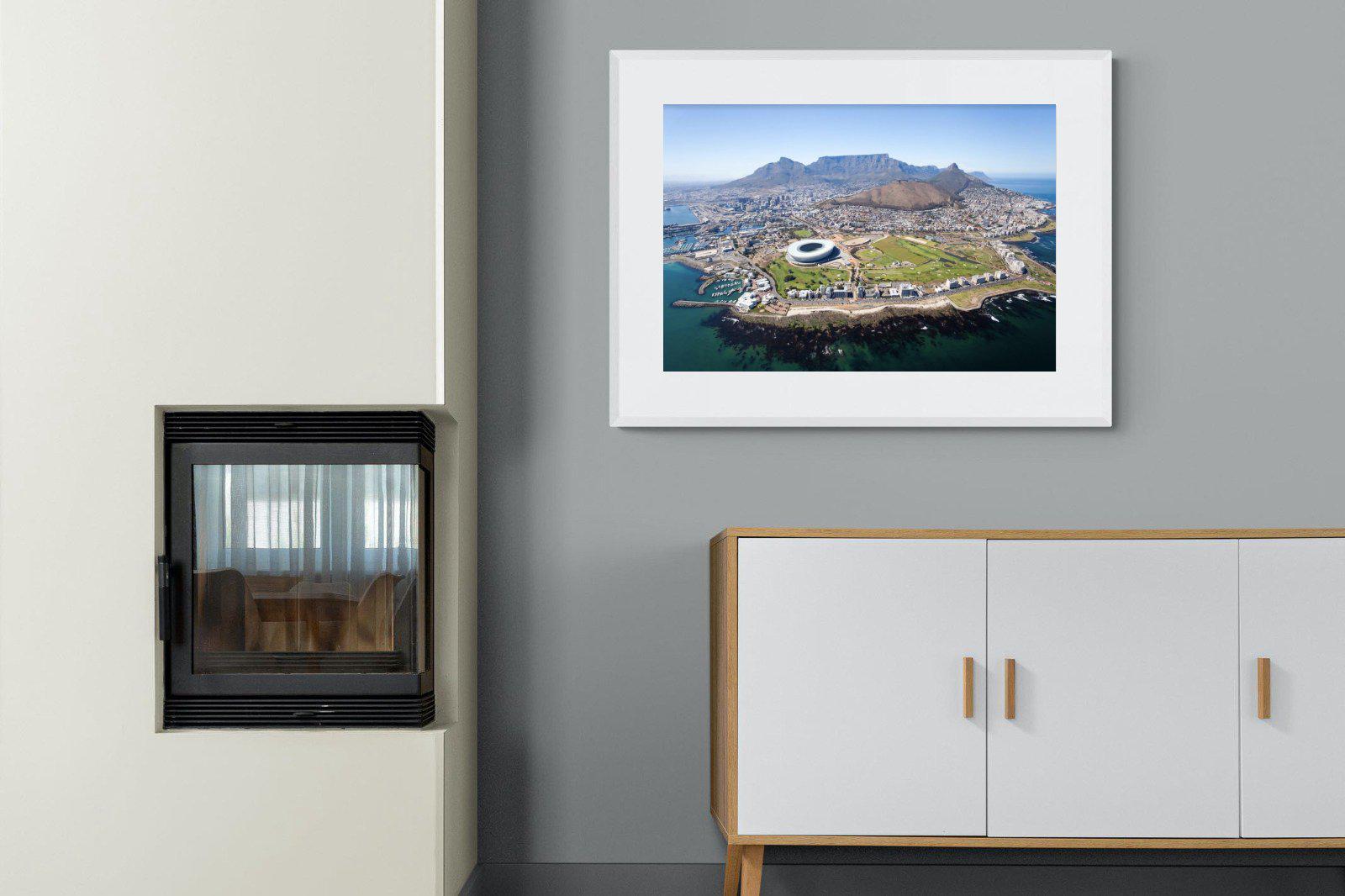 Cape Town by Air-Wall_Art-100 x 75cm-Framed Print-White-Pixalot