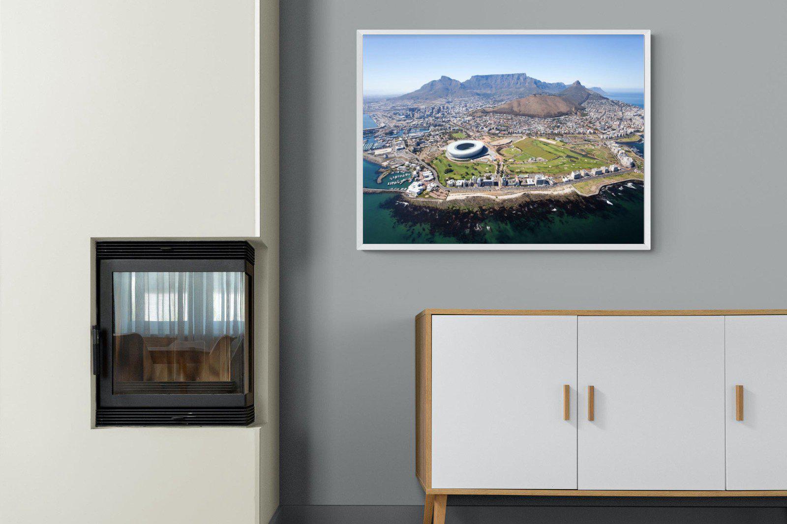 Cape Town by Air-Wall_Art-100 x 75cm-Mounted Canvas-White-Pixalot