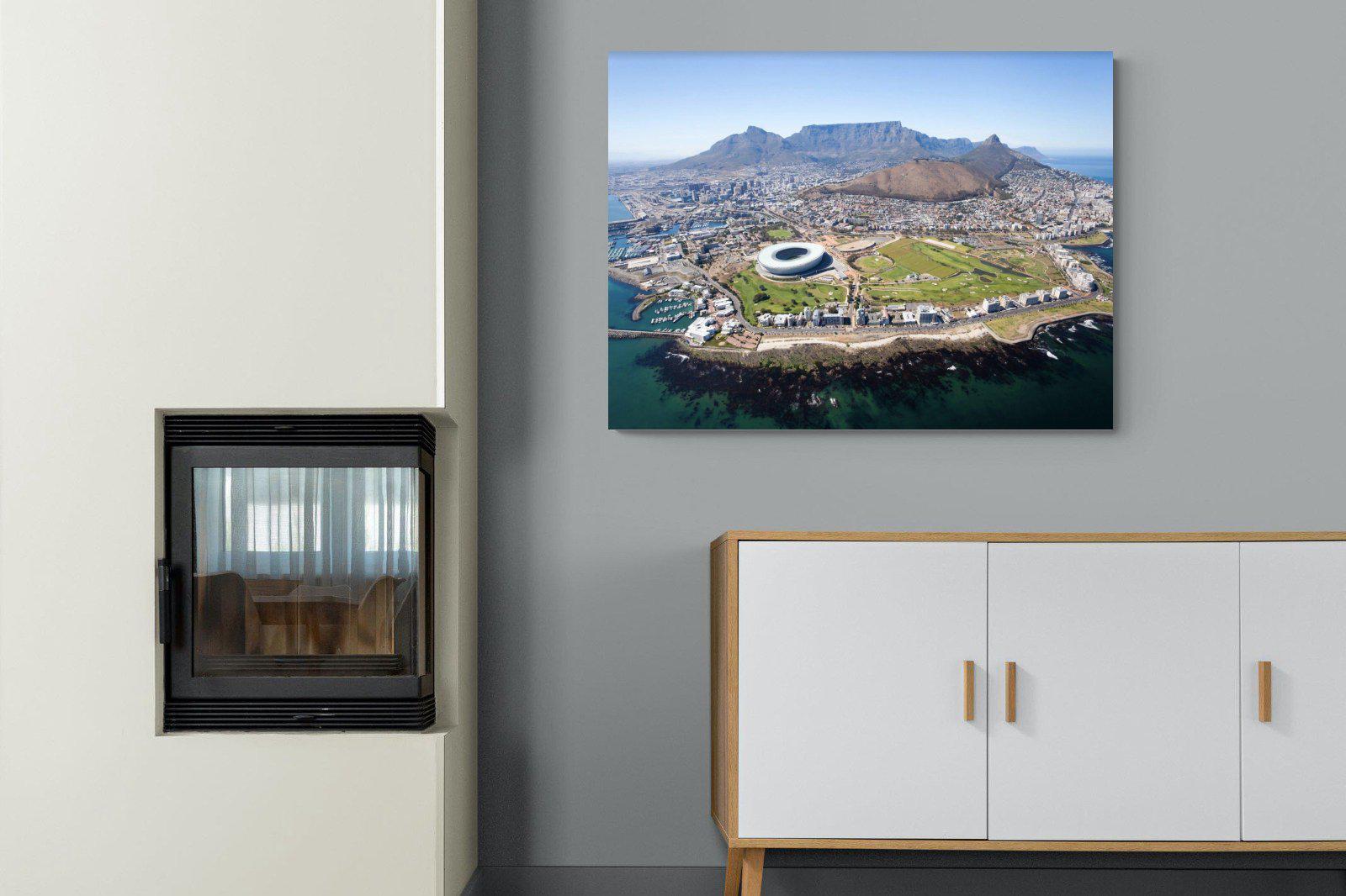 Cape Town by Air-Wall_Art-100 x 75cm-Mounted Canvas-No Frame-Pixalot