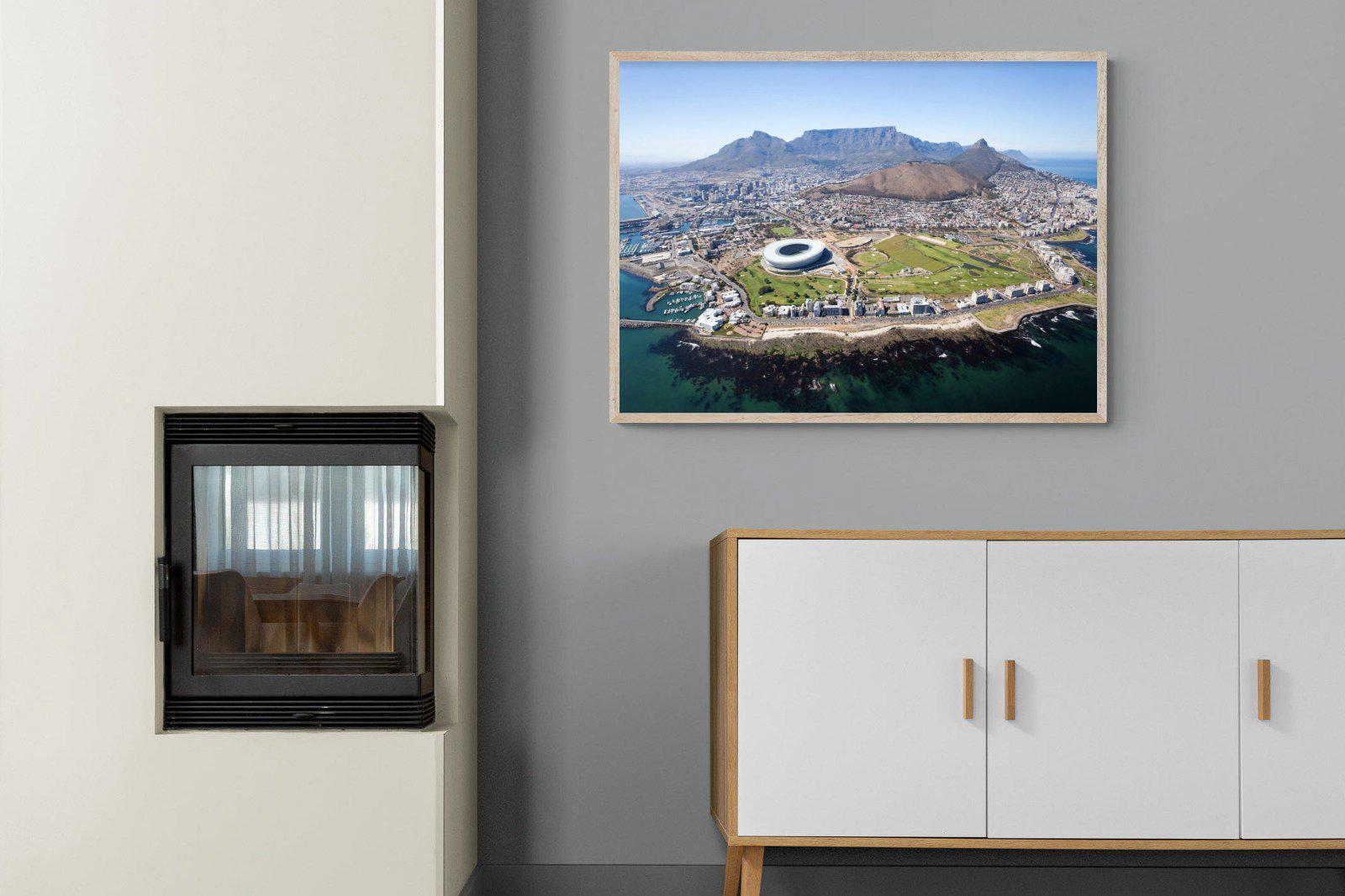 Cape Town by Air-Wall_Art-100 x 75cm-Mounted Canvas-Wood-Pixalot