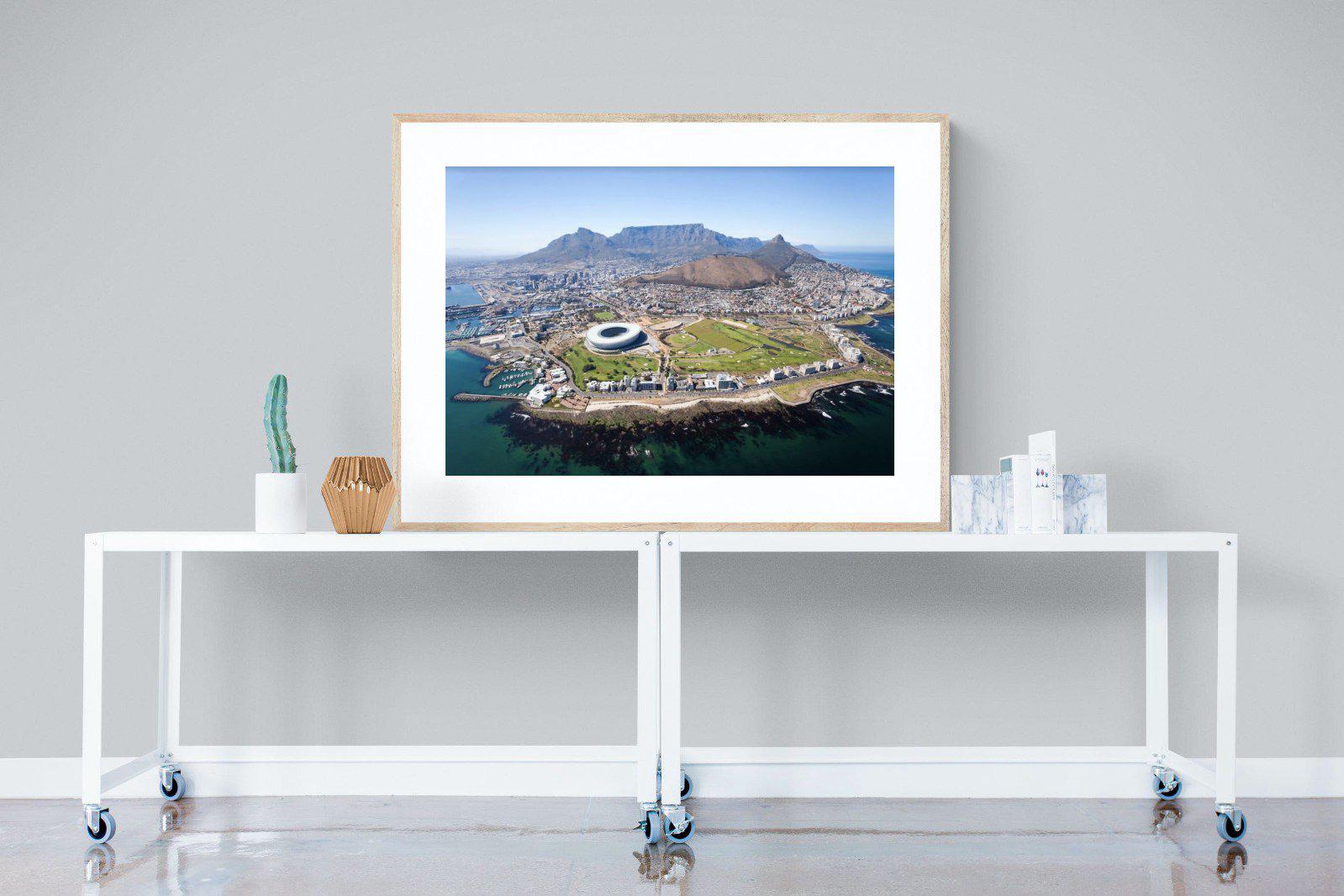 Cape Town by Air-Wall_Art-120 x 90cm-Framed Print-Wood-Pixalot