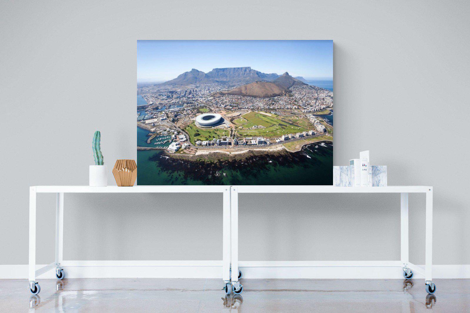 Cape Town by Air-Wall_Art-120 x 90cm-Mounted Canvas-No Frame-Pixalot