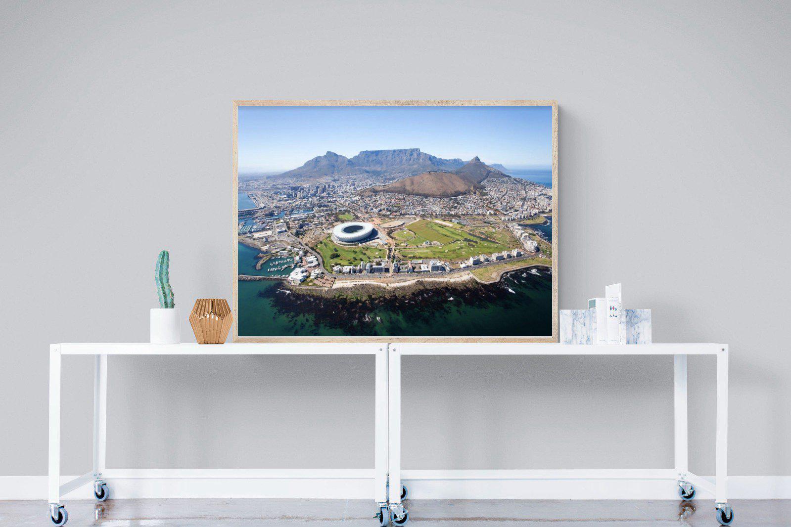Cape Town by Air-Wall_Art-120 x 90cm-Mounted Canvas-Wood-Pixalot
