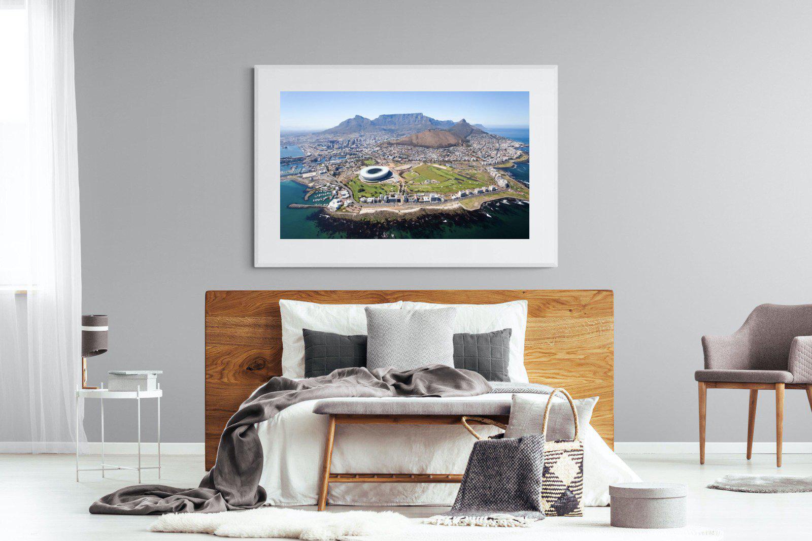 Cape Town by Air-Wall_Art-150 x 100cm-Framed Print-White-Pixalot