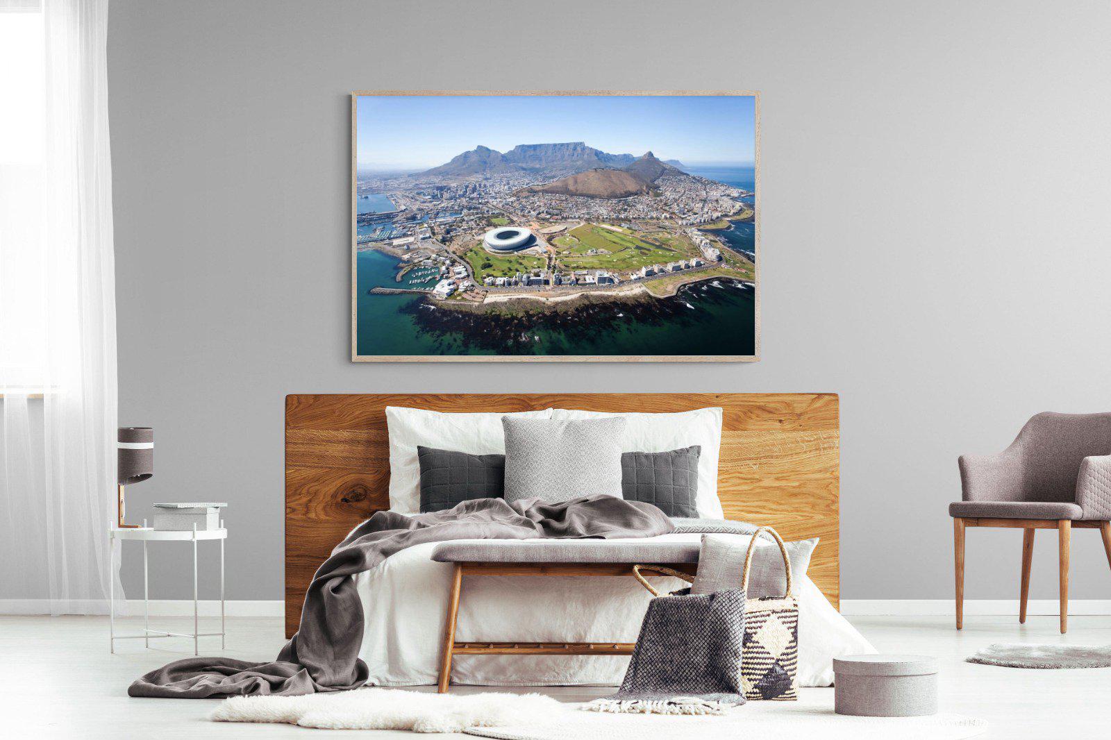 Cape Town by Air-Wall_Art-150 x 100cm-Mounted Canvas-Wood-Pixalot