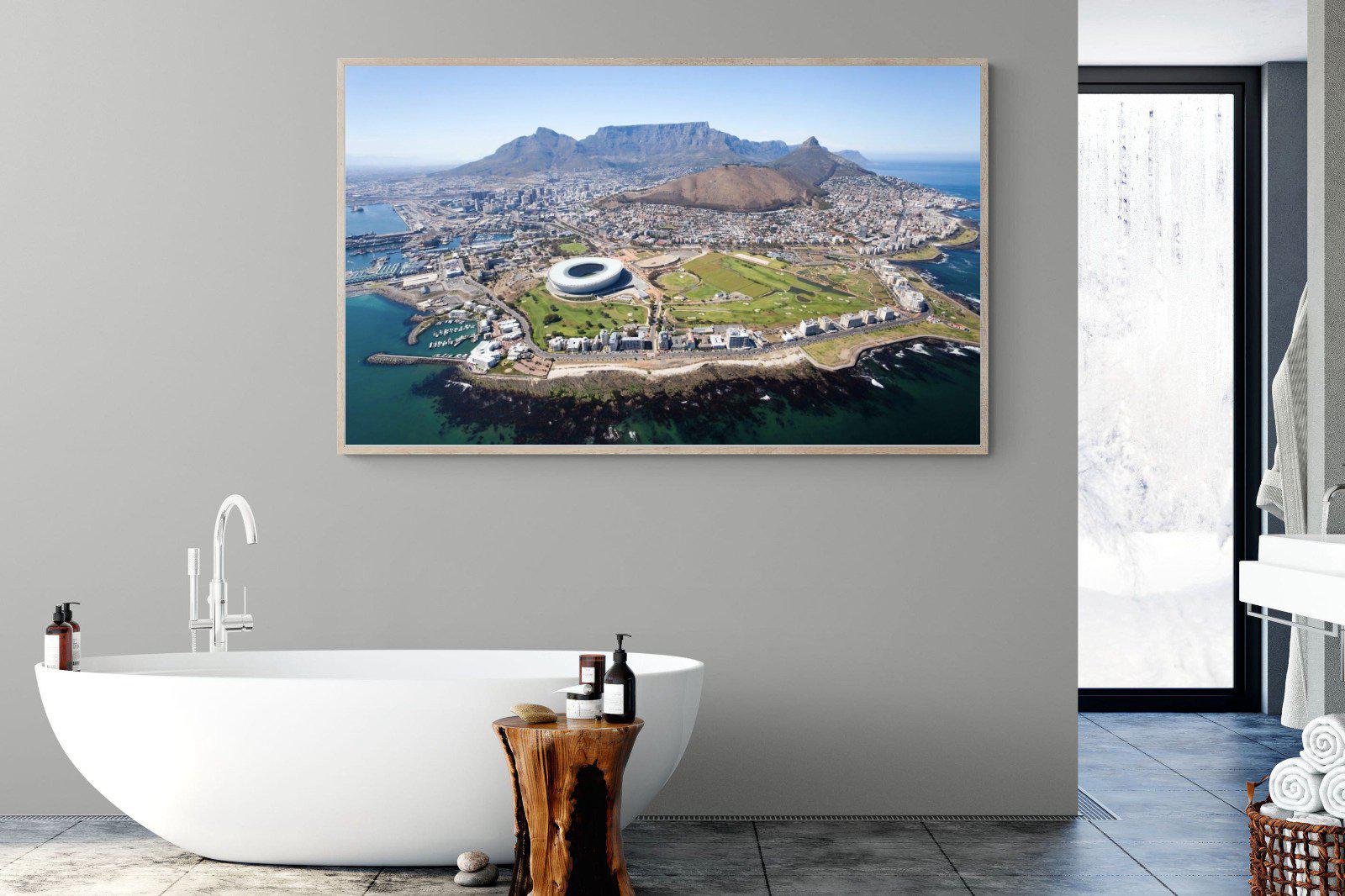 Cape Town by Air-Wall_Art-180 x 110cm-Mounted Canvas-Wood-Pixalot