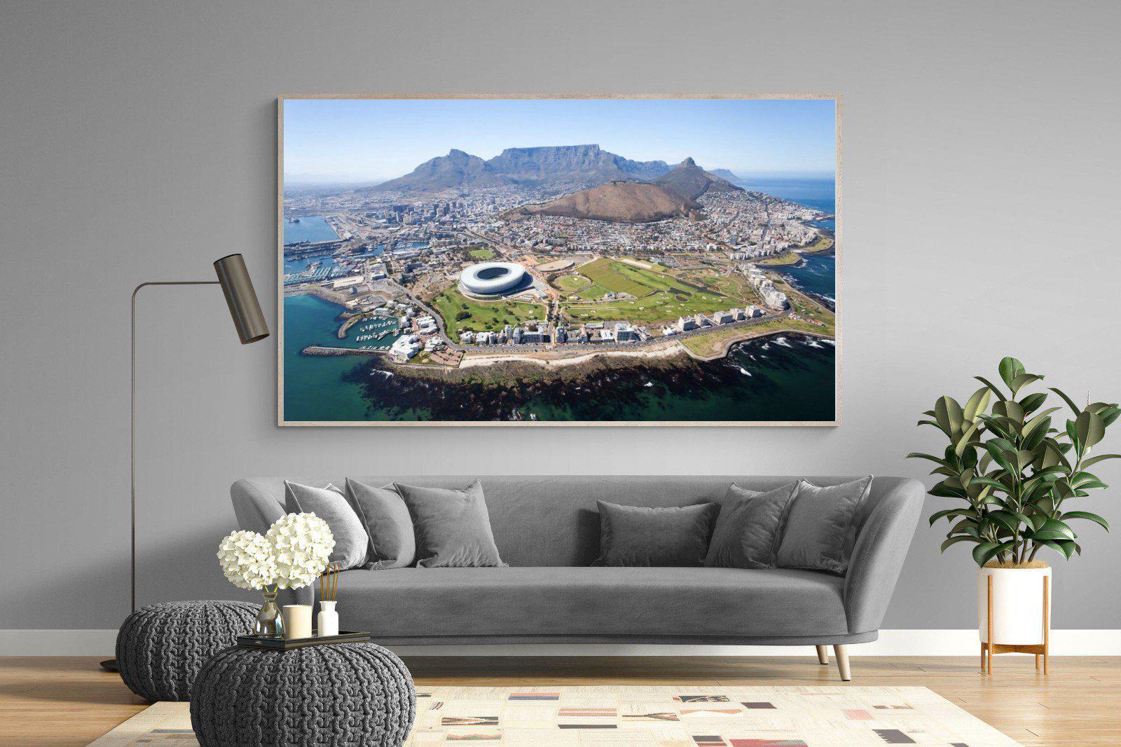 Cape Town by Air-Wall_Art-220 x 130cm-Mounted Canvas-Wood-Pixalot
