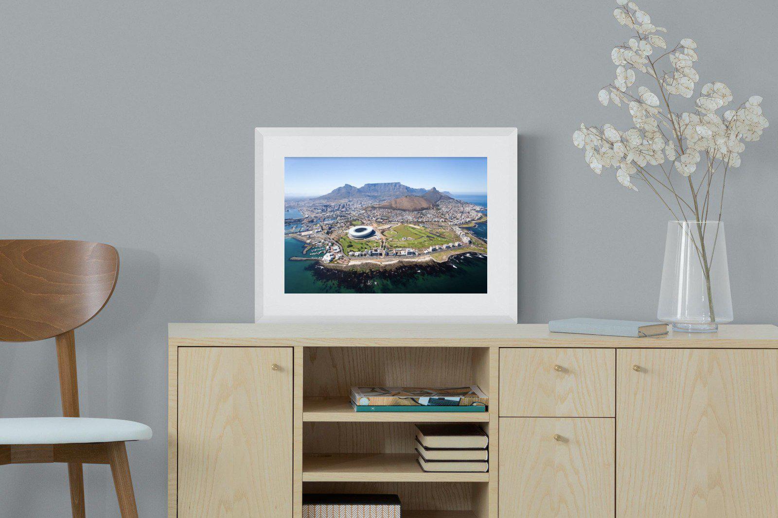 Cape Town by Air-Wall_Art-60 x 45cm-Framed Print-White-Pixalot