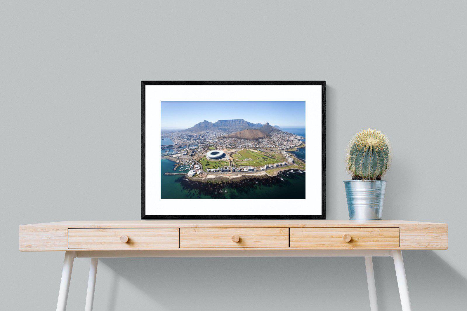 Cape Town by Air-Wall_Art-80 x 60cm-Framed Print-Black-Pixalot