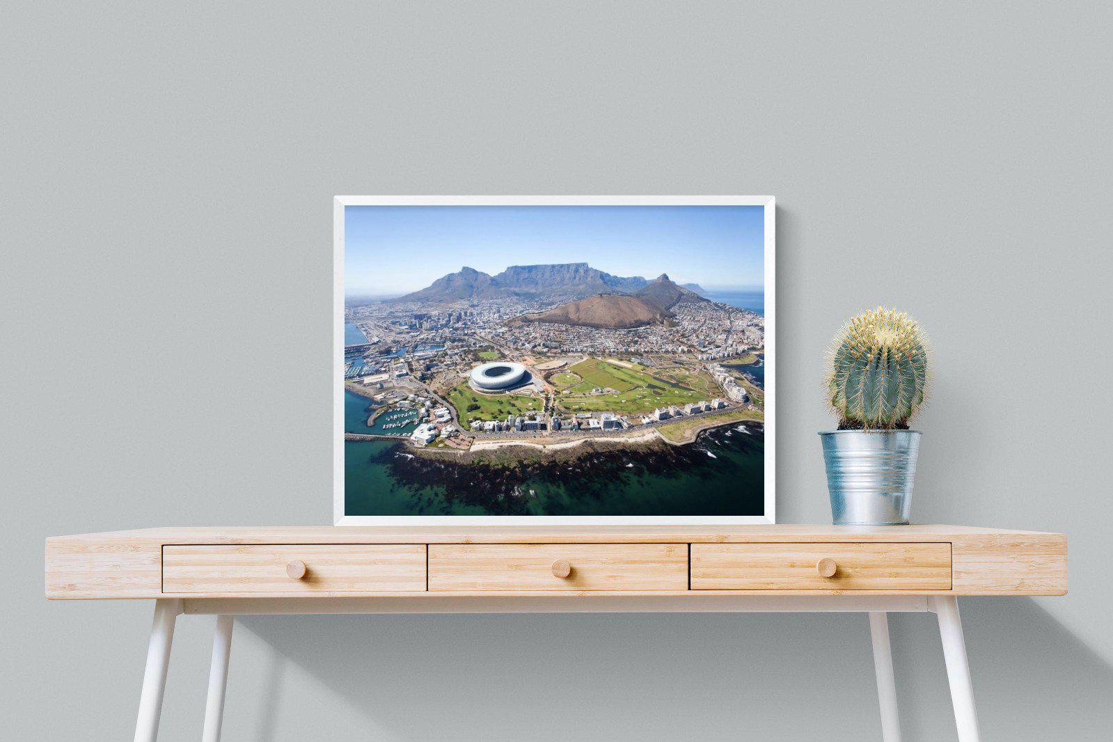 Cape Town by Air-Wall_Art-80 x 60cm-Mounted Canvas-White-Pixalot