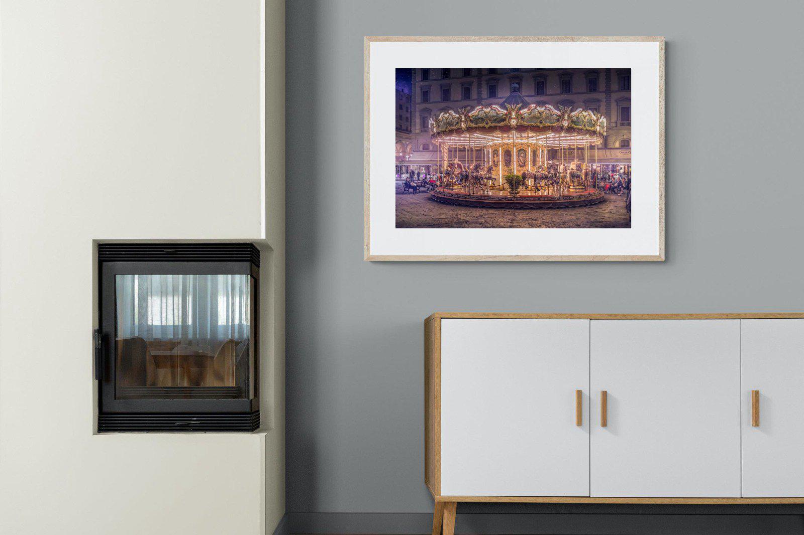 Carousel-Wall_Art-100 x 75cm-Framed Print-Wood-Pixalot