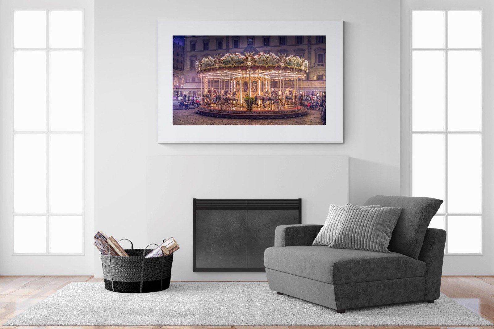 Carousel-Wall_Art-150 x 100cm-Framed Print-White-Pixalot