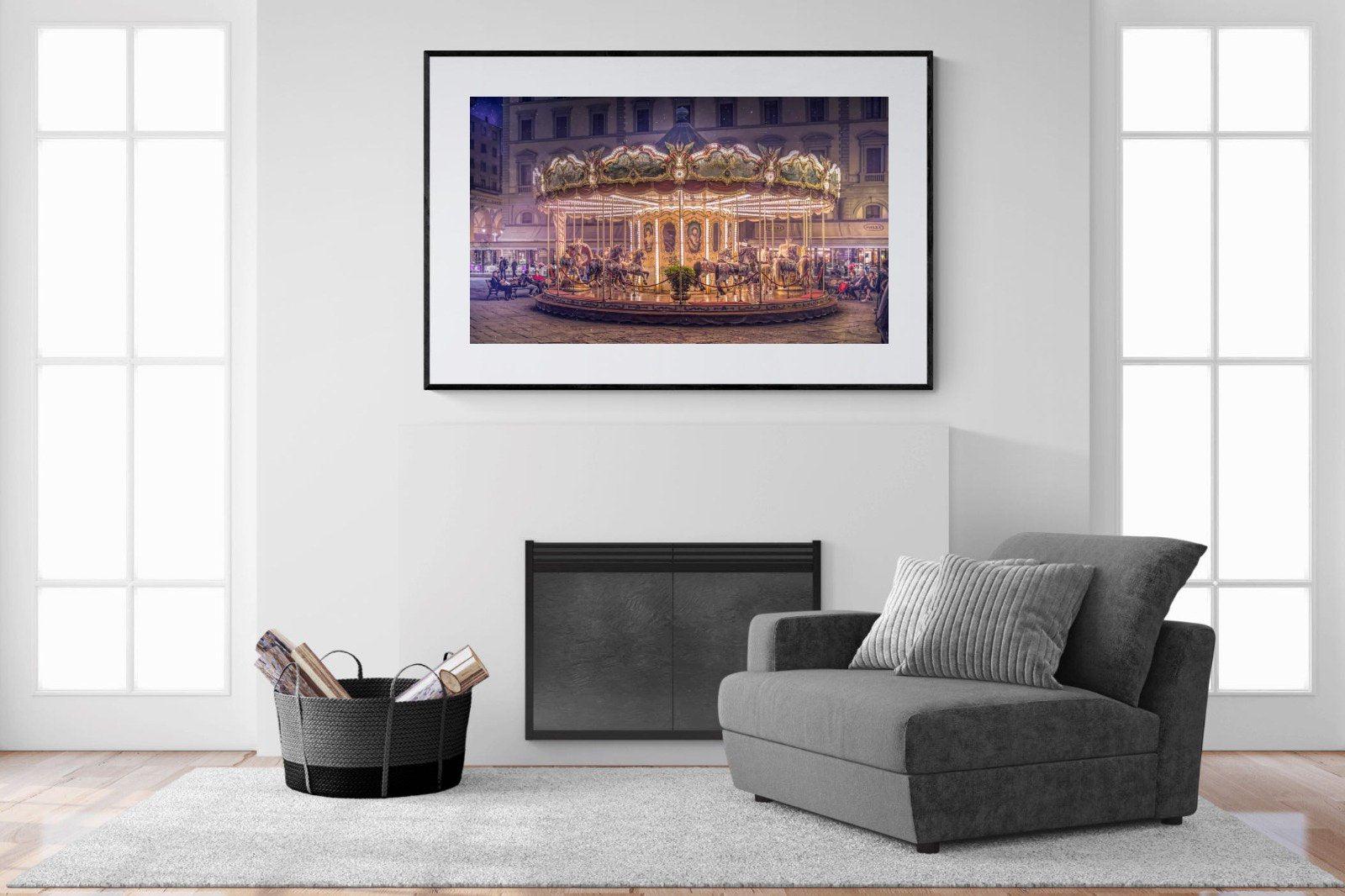 Carousel-Wall_Art-150 x 100cm-Framed Print-Black-Pixalot