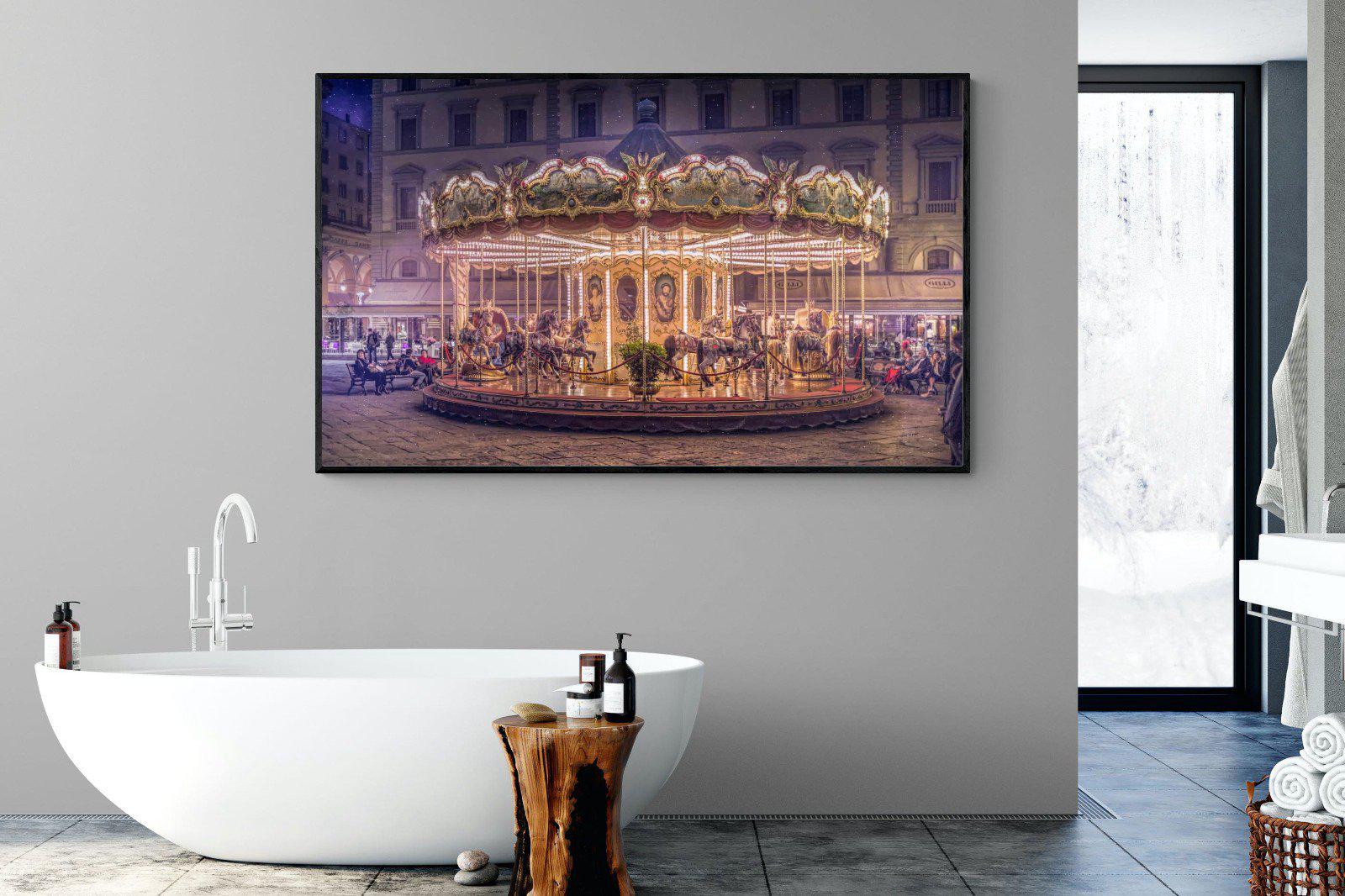 Carousel-Wall_Art-180 x 110cm-Mounted Canvas-Black-Pixalot