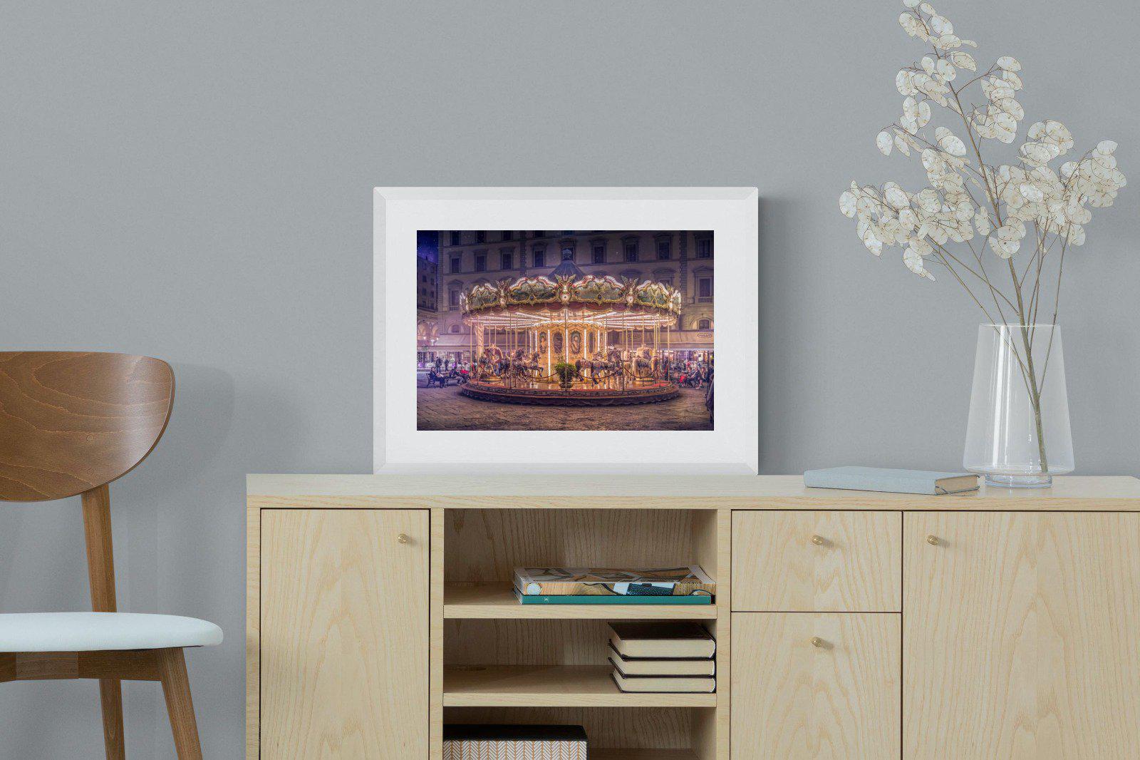 Carousel-Wall_Art-60 x 45cm-Framed Print-White-Pixalot