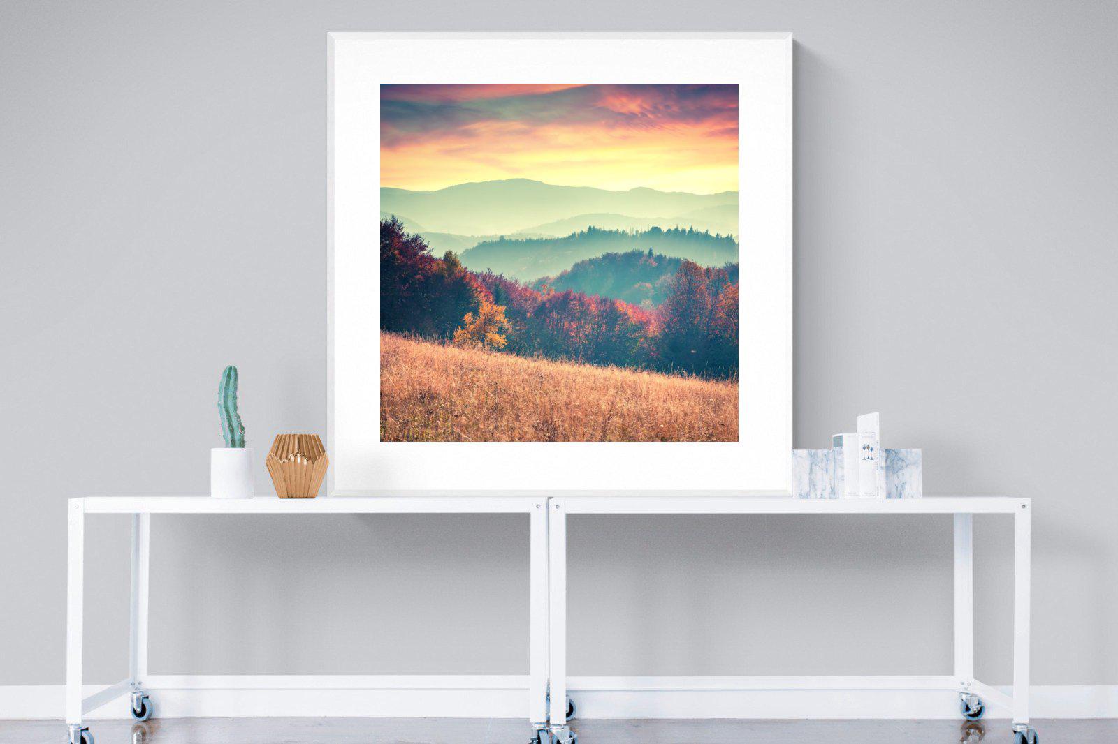 Carpathian Mountains-Wall_Art-120 x 120cm-Framed Print-White-Pixalot