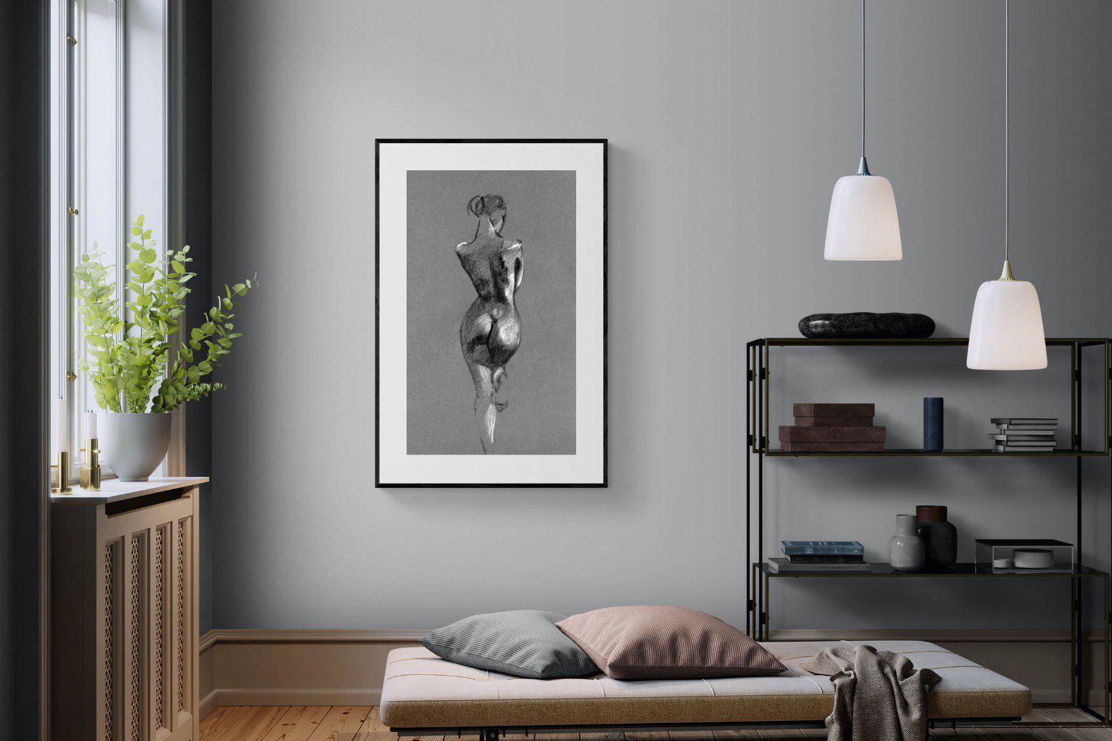 Chalk Sketch-Wall_Art-100 x 150cm-Framed Print-Black-Pixalot