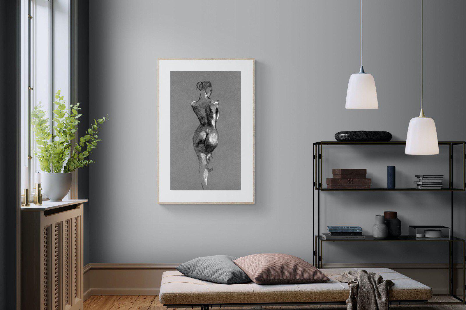 Chalk Sketch-Wall_Art-100 x 150cm-Framed Print-Wood-Pixalot