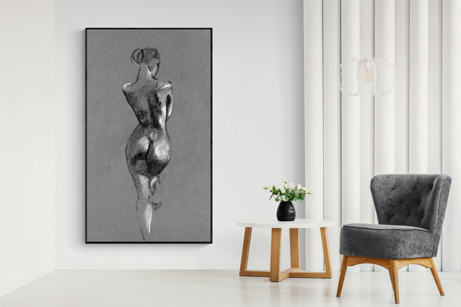 Chalk Sketch-Wall_Art-130 x 220cm-Mounted Canvas-Black-Pixalot