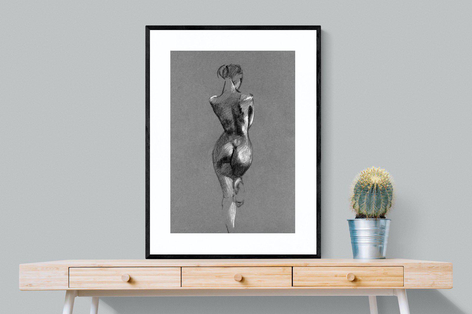 Chalk Sketch-Wall_Art-75 x 100cm-Framed Print-Black-Pixalot