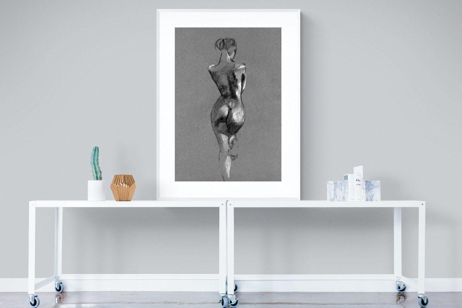 Chalk Sketch-Wall_Art-90 x 120cm-Framed Print-White-Pixalot