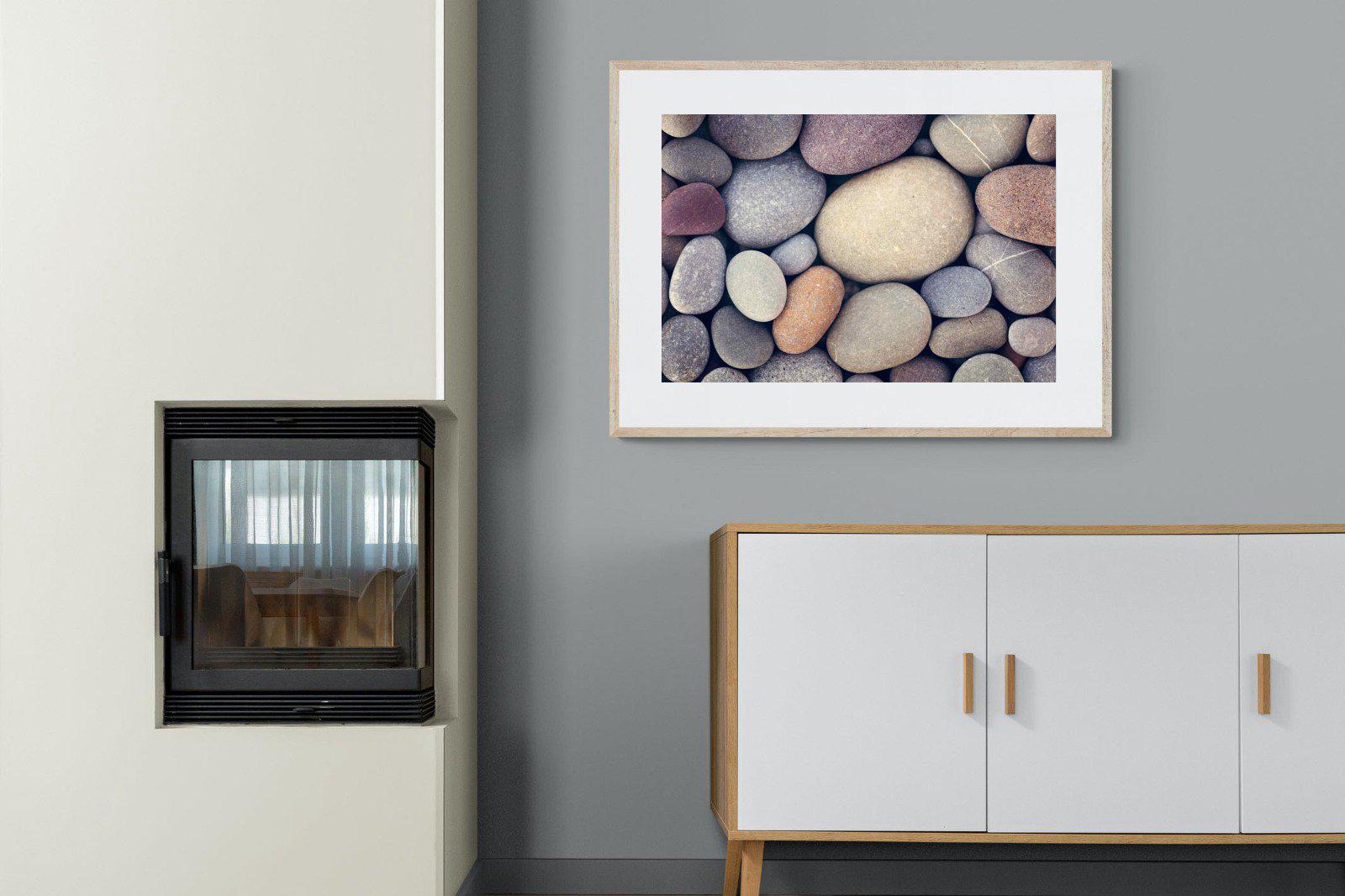 Chalky Pebbles-Wall_Art-100 x 75cm-Framed Print-Wood-Pixalot