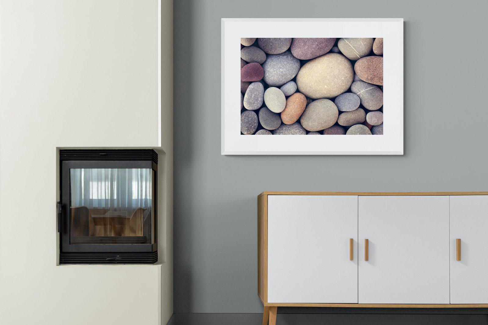 Chalky Pebbles-Wall_Art-100 x 75cm-Framed Print-White-Pixalot