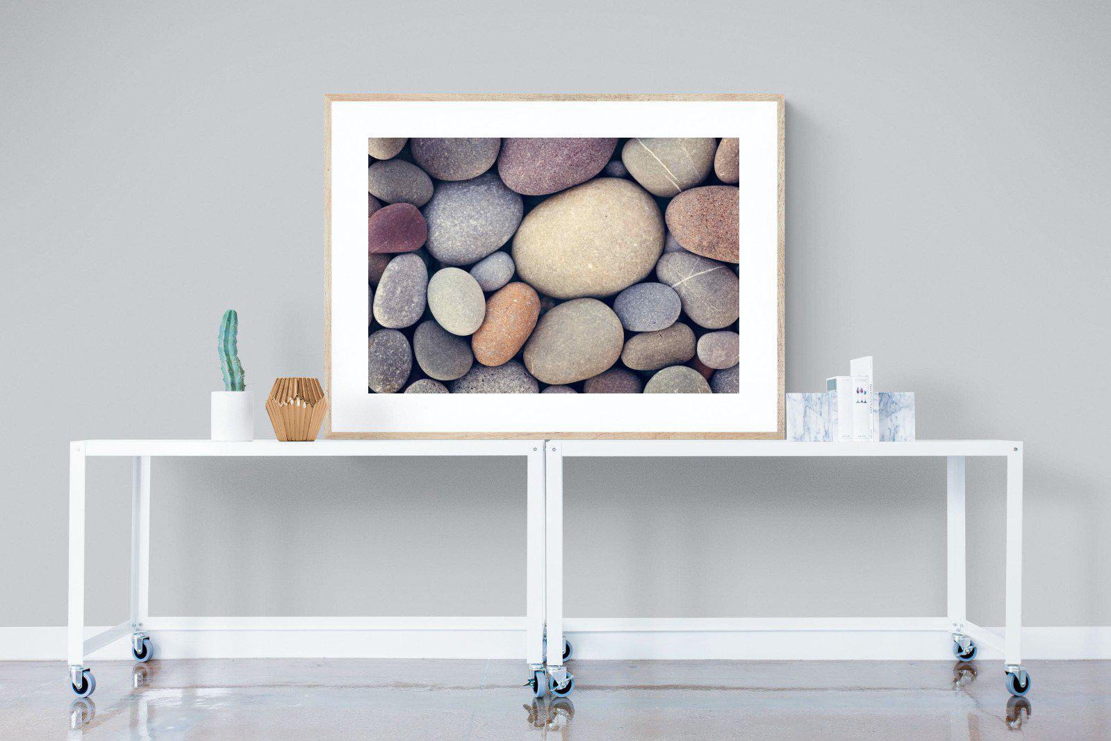 Chalky Pebbles-Wall_Art-120 x 90cm-Framed Print-Wood-Pixalot