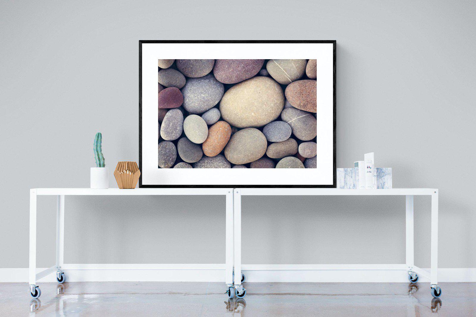 Chalky Pebbles-Wall_Art-120 x 90cm-Framed Print-Black-Pixalot