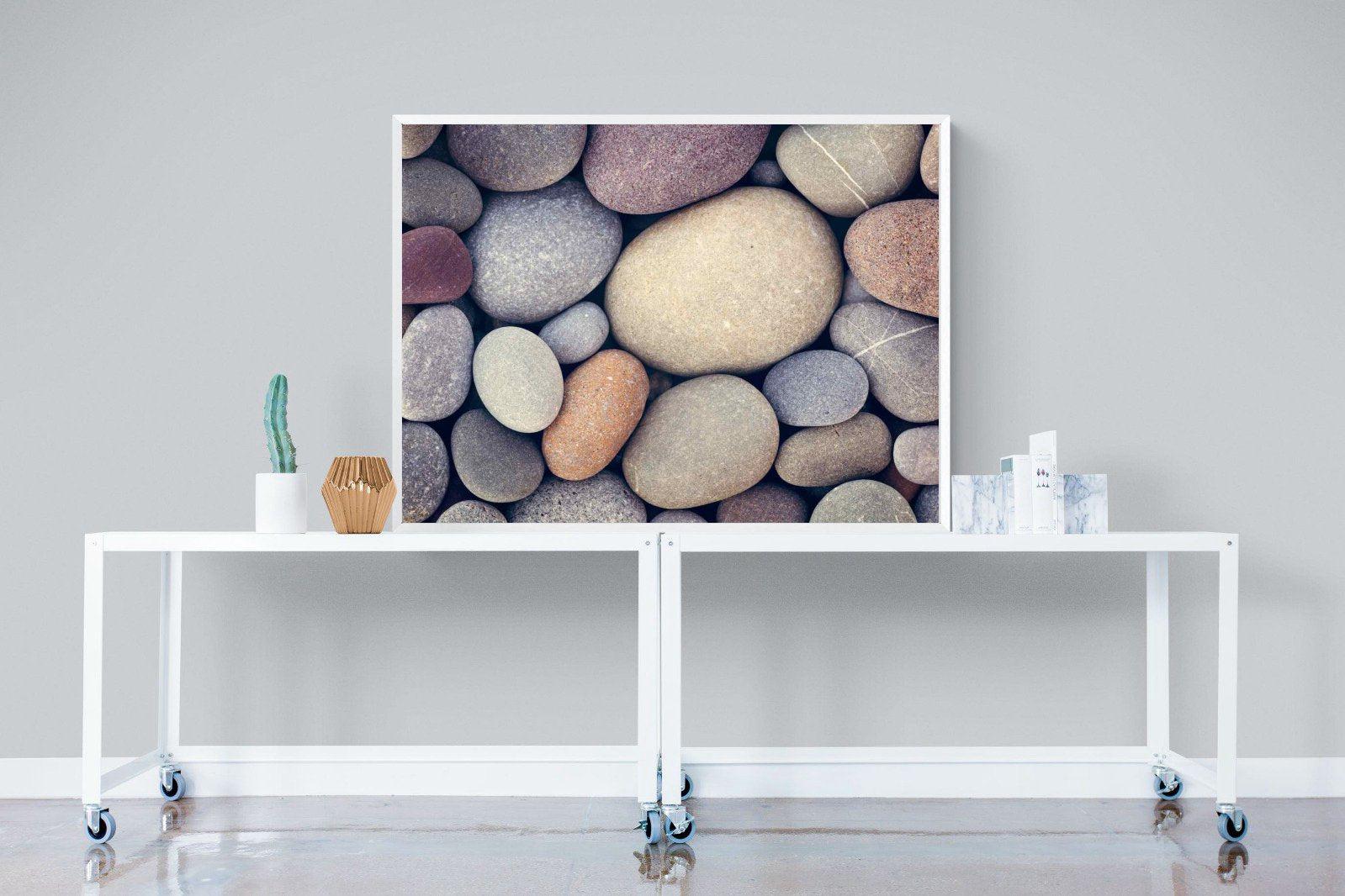 Chalky Pebbles-Wall_Art-120 x 90cm-Mounted Canvas-White-Pixalot