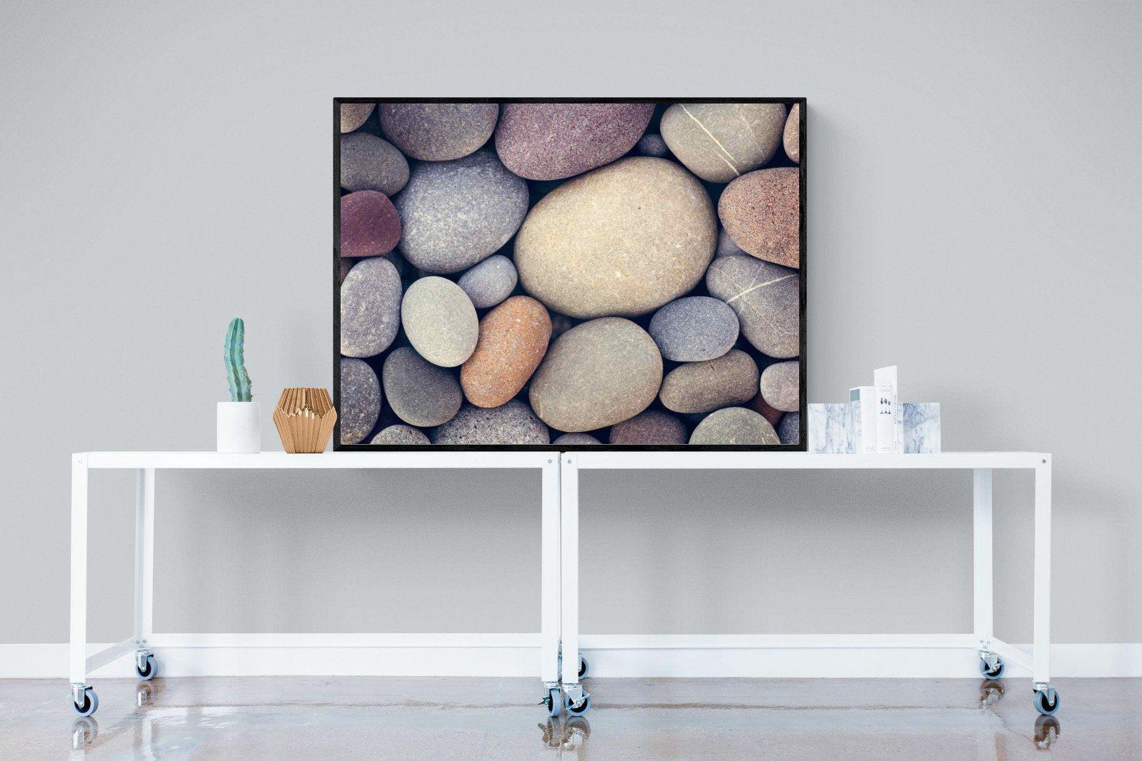 Chalky Pebbles-Wall_Art-120 x 90cm-Mounted Canvas-Black-Pixalot