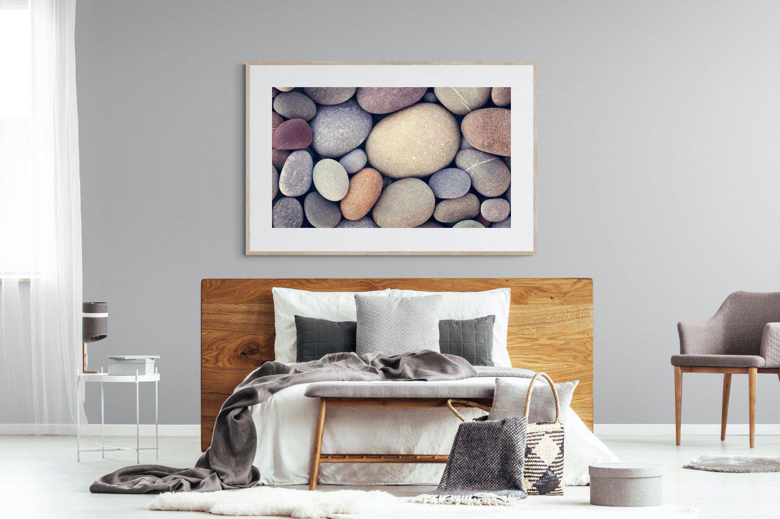 Chalky Pebbles-Wall_Art-150 x 100cm-Framed Print-Wood-Pixalot