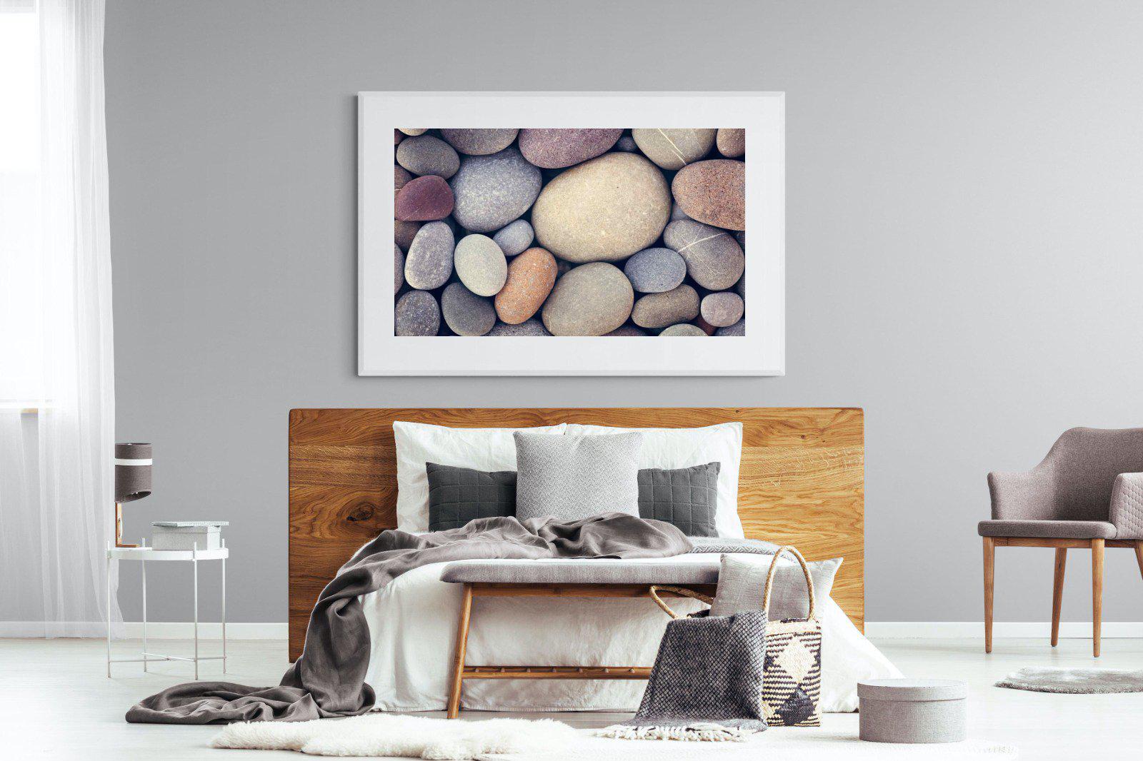 Chalky Pebbles-Wall_Art-150 x 100cm-Framed Print-White-Pixalot