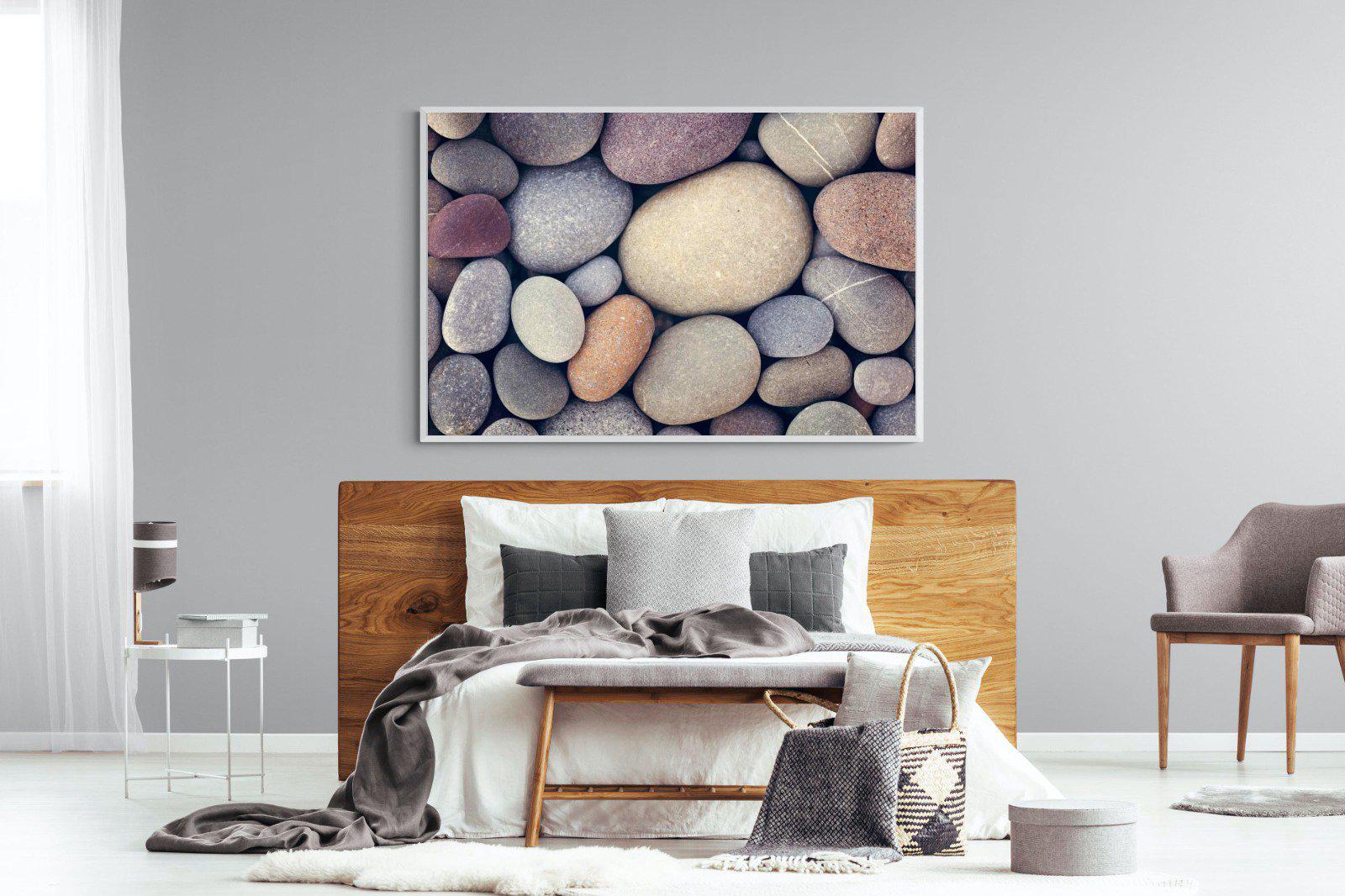 Chalky Pebbles-Wall_Art-150 x 100cm-Mounted Canvas-White-Pixalot