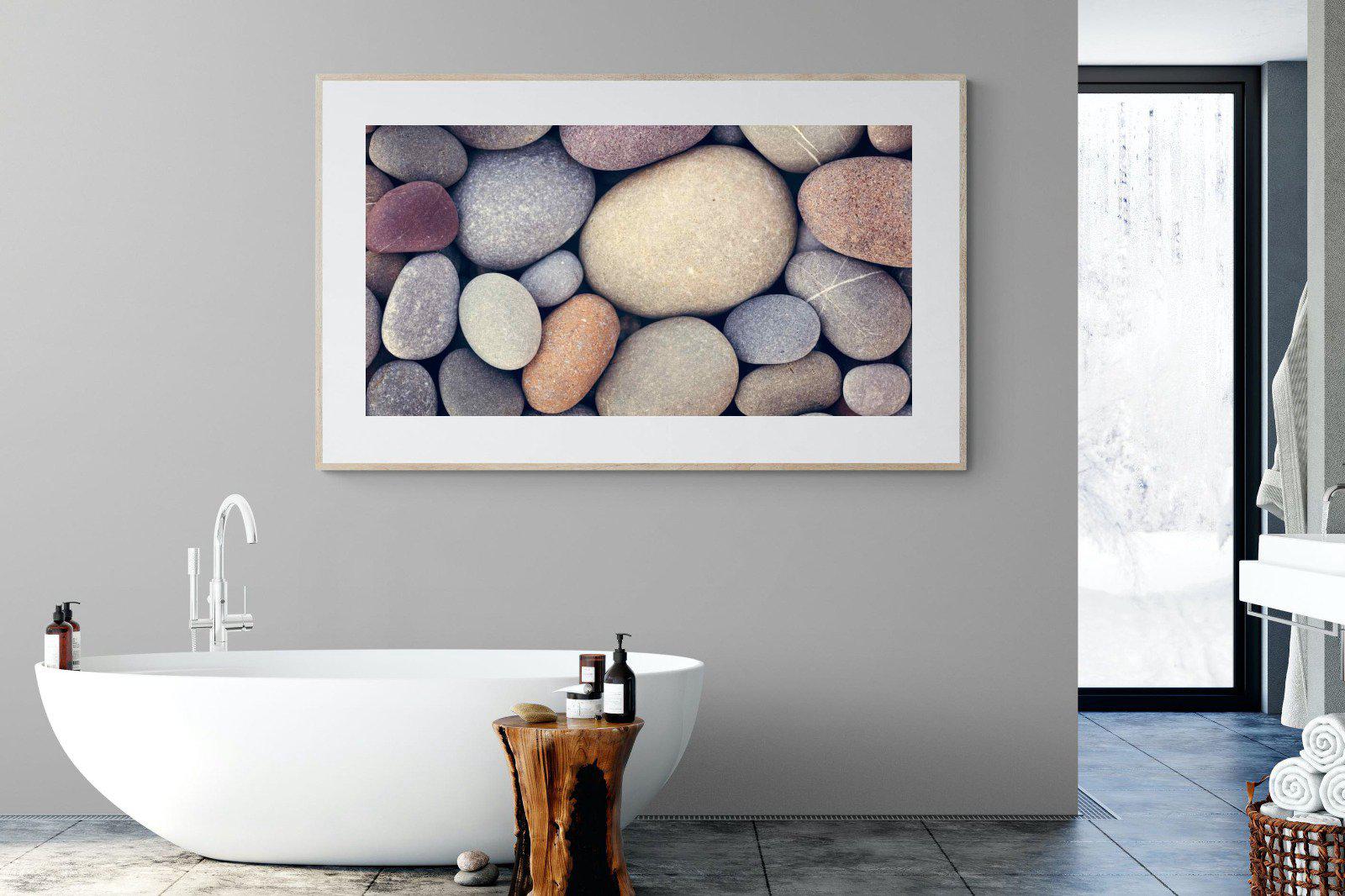 Chalky Pebbles-Wall_Art-180 x 110cm-Framed Print-Wood-Pixalot