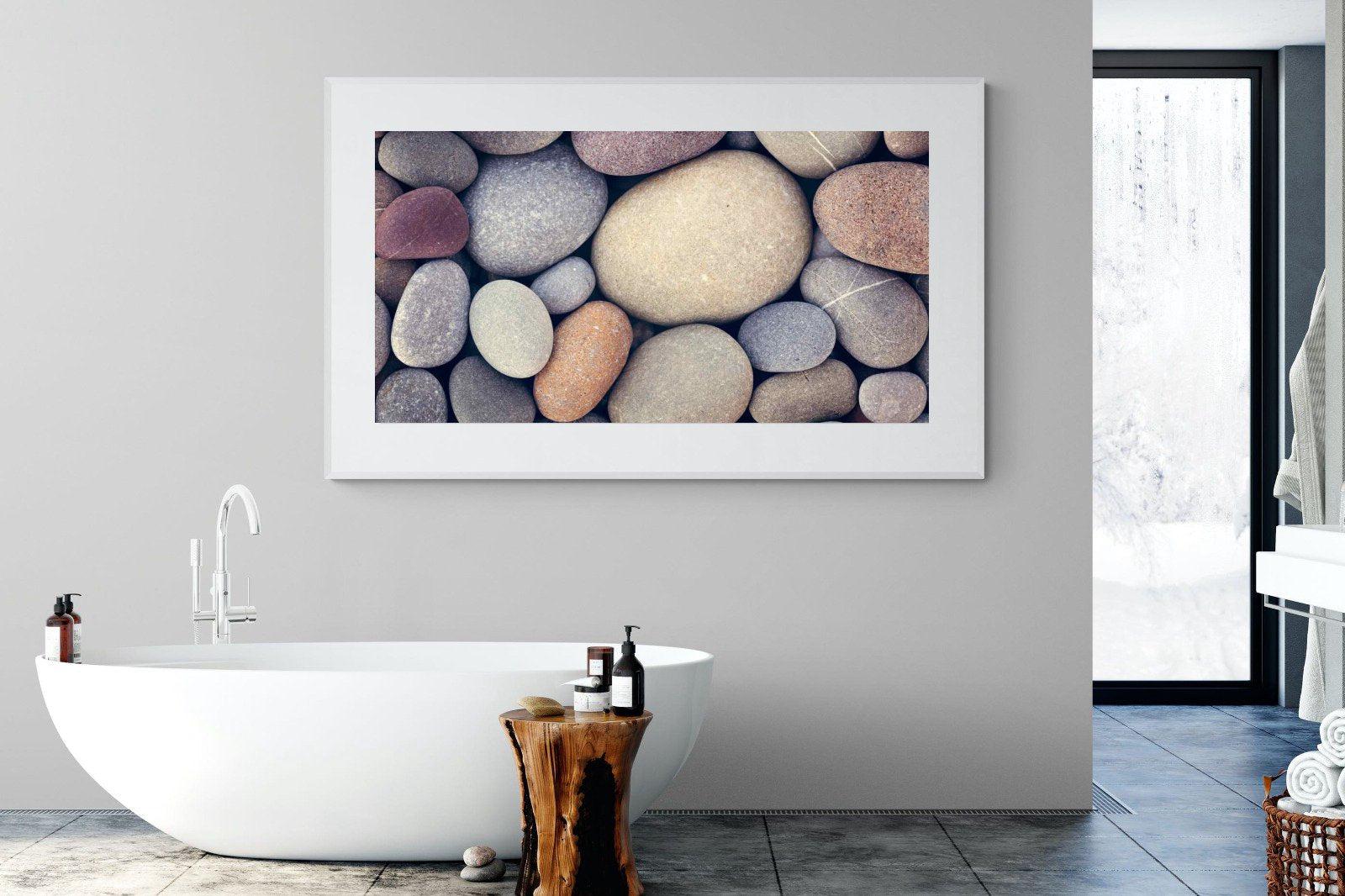Chalky Pebbles-Wall_Art-180 x 110cm-Framed Print-White-Pixalot