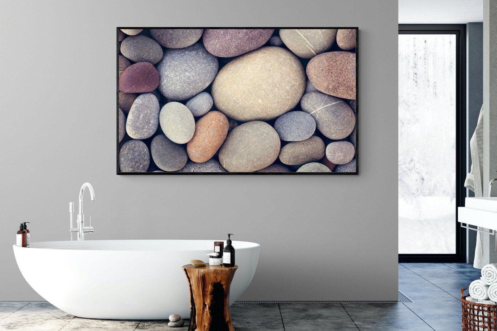 Chalky Pebbles-Wall_Art-180 x 110cm-Mounted Canvas-Black-Pixalot