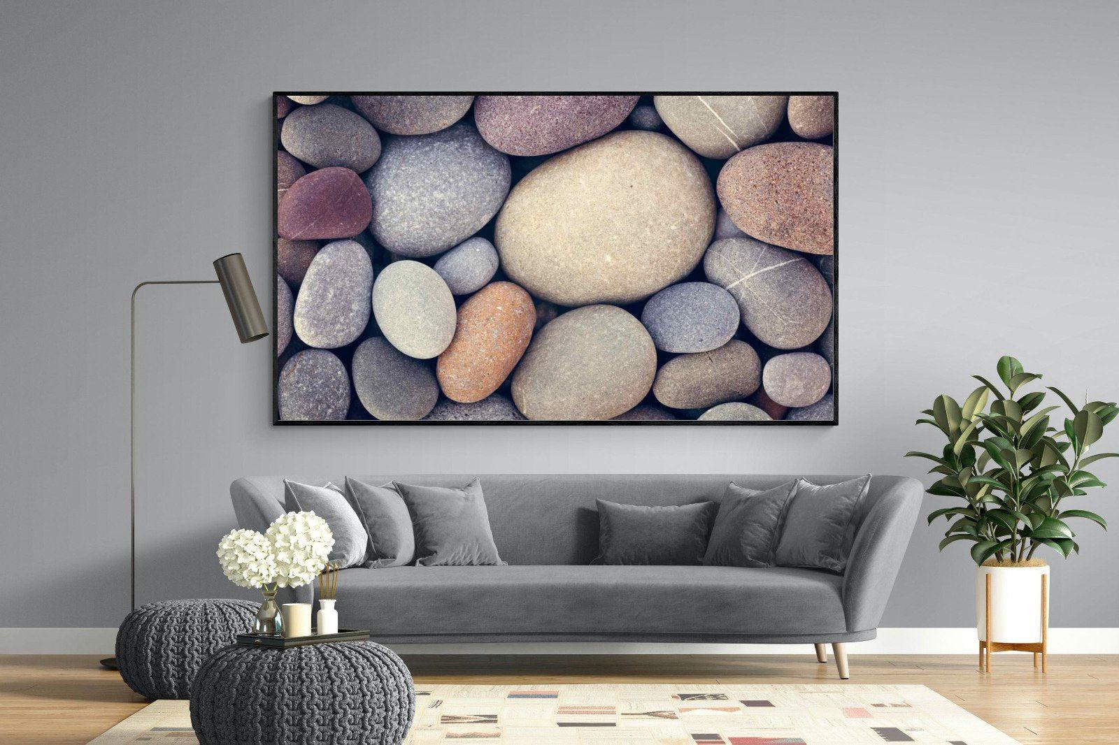 Chalky Pebbles-Wall_Art-220 x 130cm-Mounted Canvas-Black-Pixalot