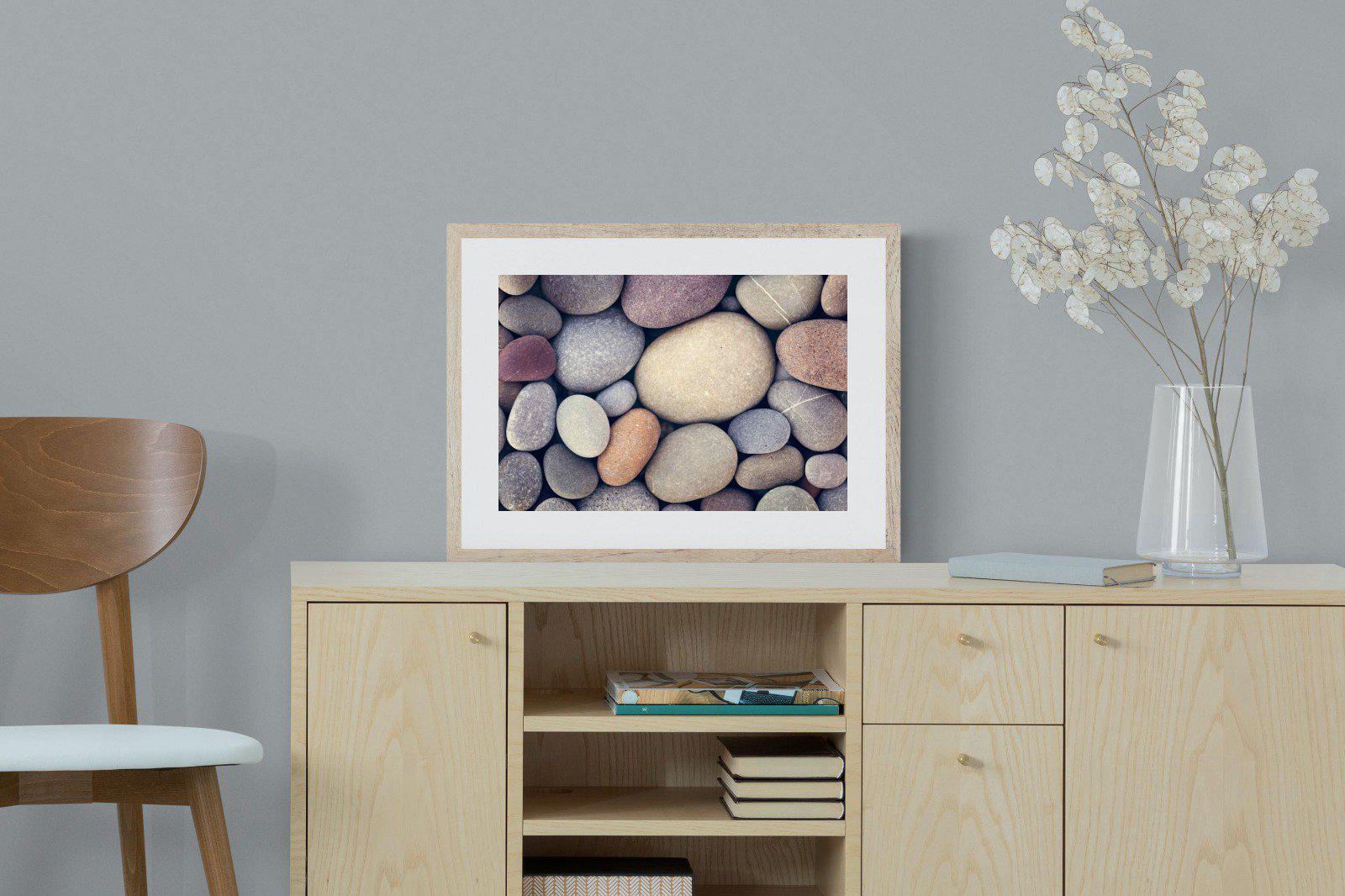 Chalky Pebbles-Wall_Art-60 x 45cm-Framed Print-Wood-Pixalot